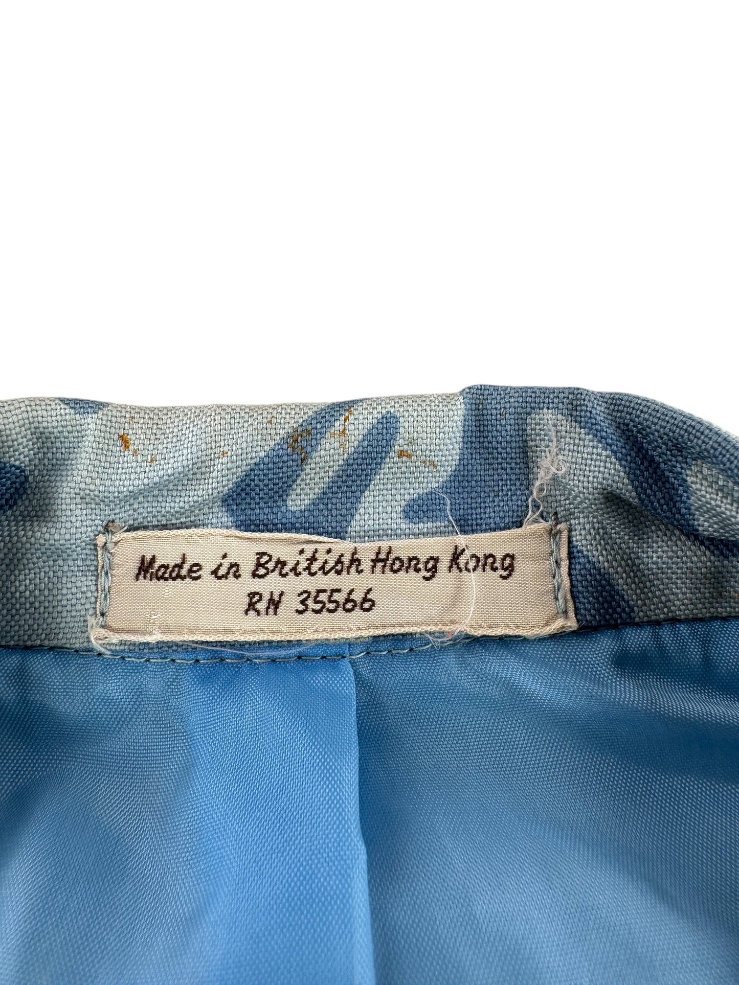 Tag on Vintage Light Blue Sandwich Isles Jacket SZ 39 AS IS