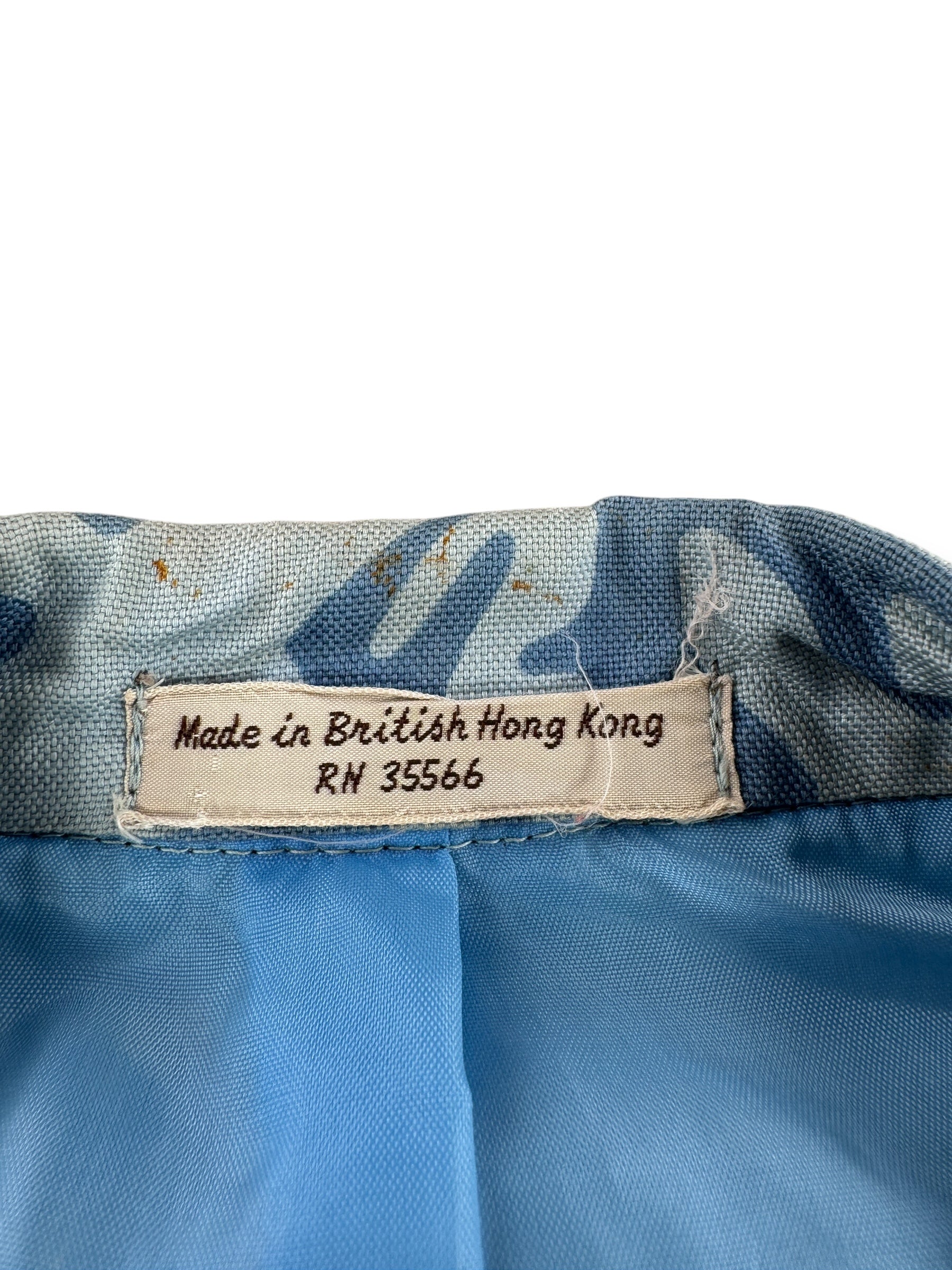 Tag on Vintage Light Blue Sandwich Isles Jacket SZ 39 AS IS
