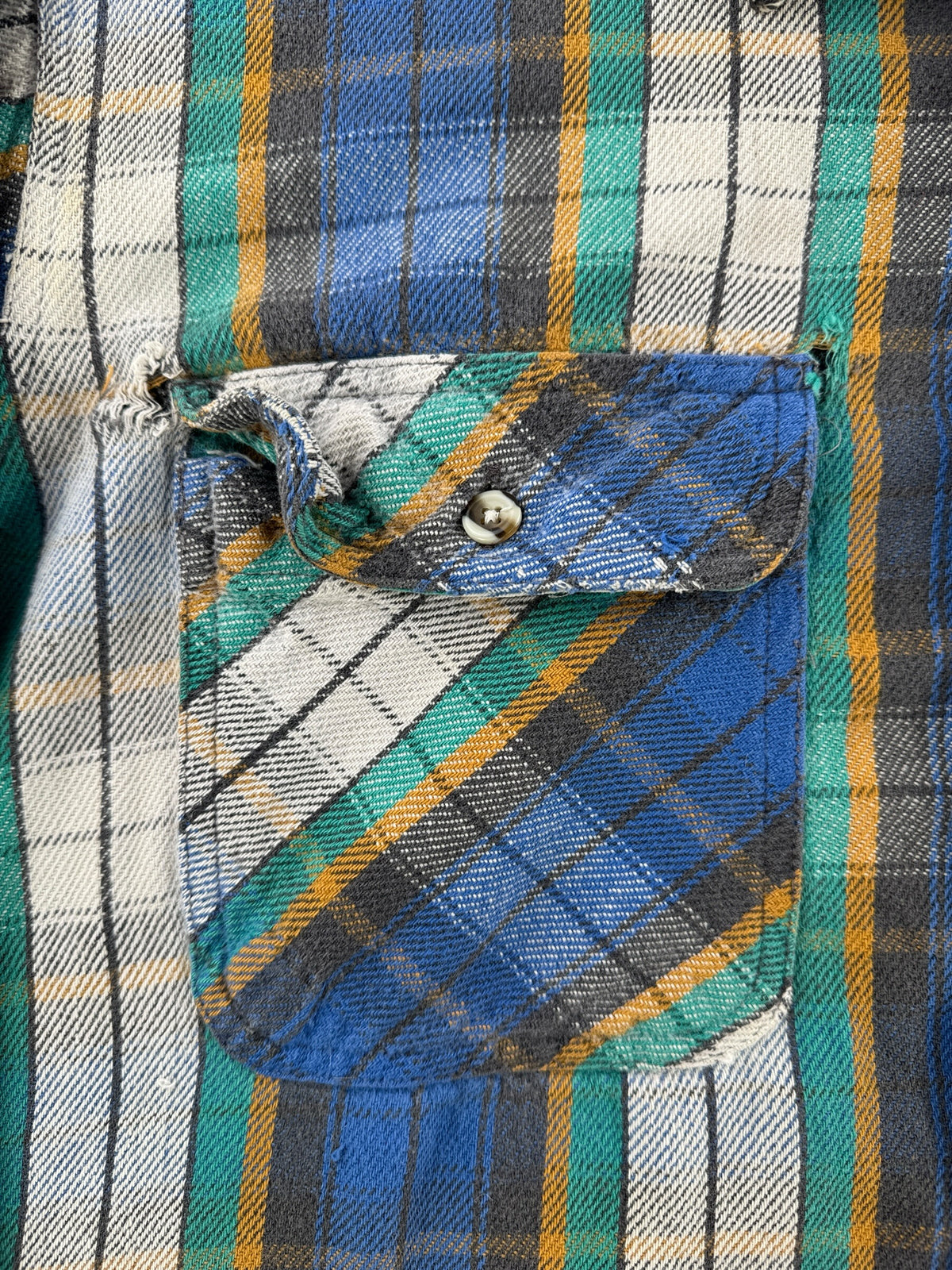Pockets on Vintage 80s Thrashed Cotton Flannel SZ XL