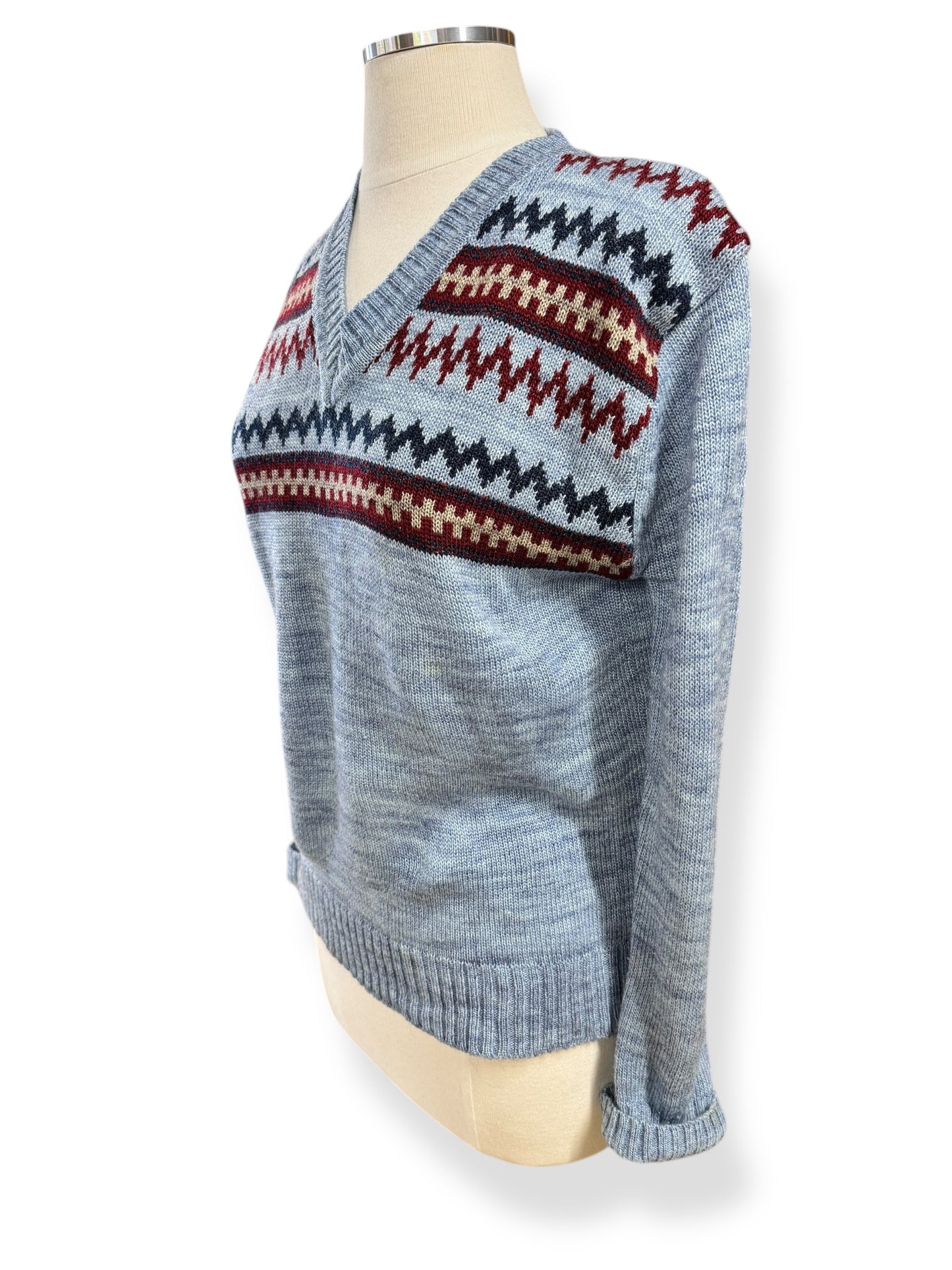 Side view of 1980s Kennington V Neck Sweater M