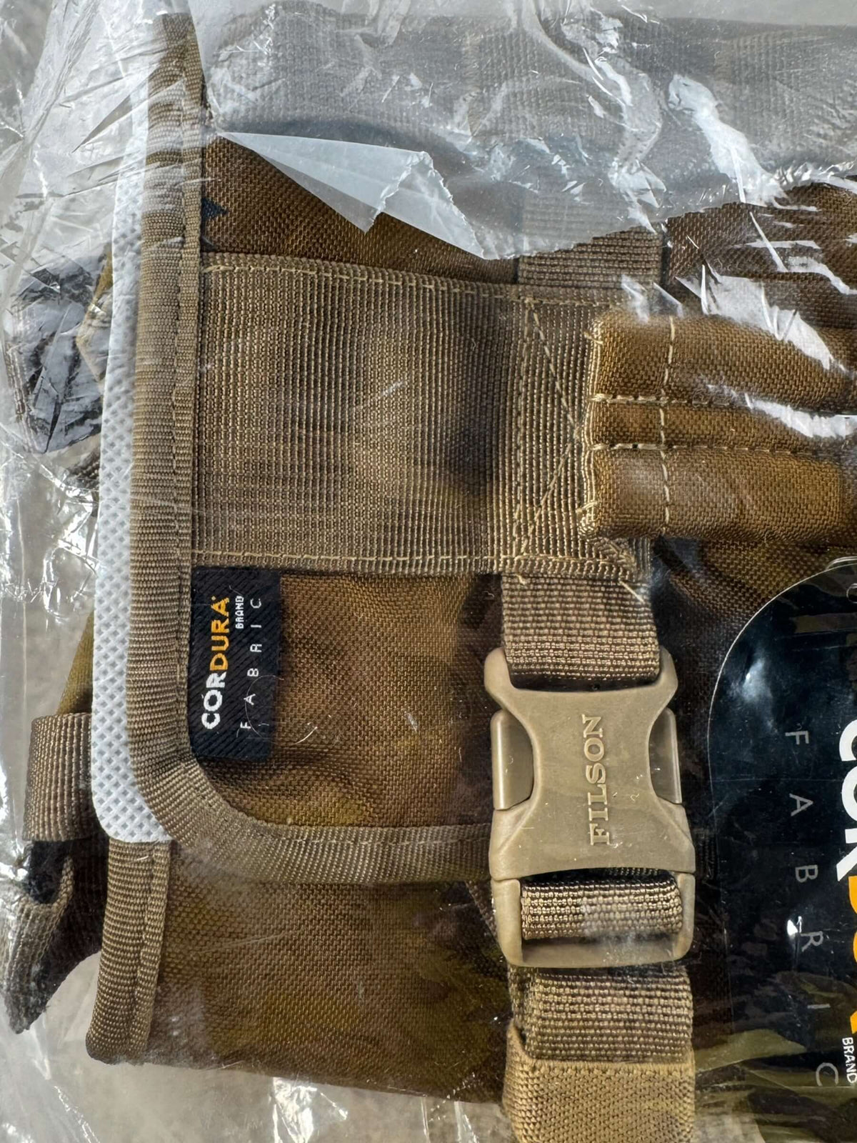Close-up of Filson Alcan Tin Cloth Tool Roll NWT