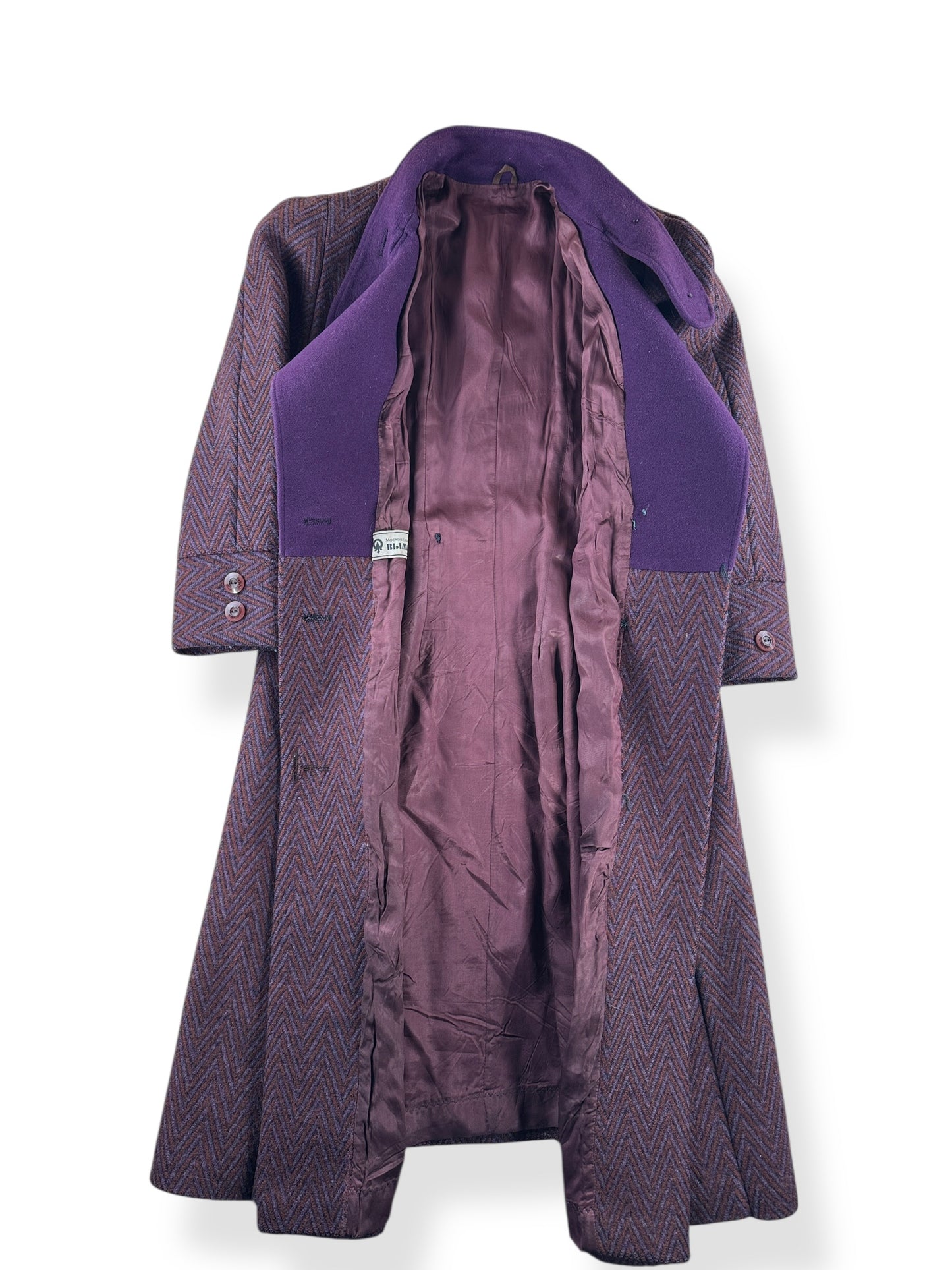 Inside of Vintage 70s Russian Wool Coat SZ L