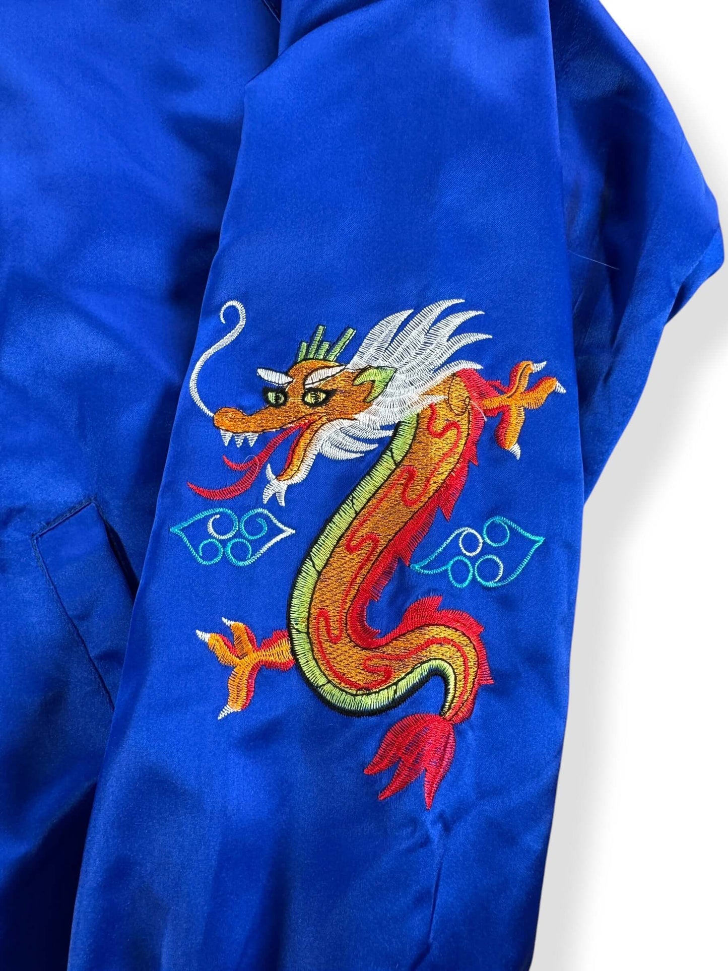Sleeve Embroidery on Vintage Korea Souvenir Jacket SZ XL