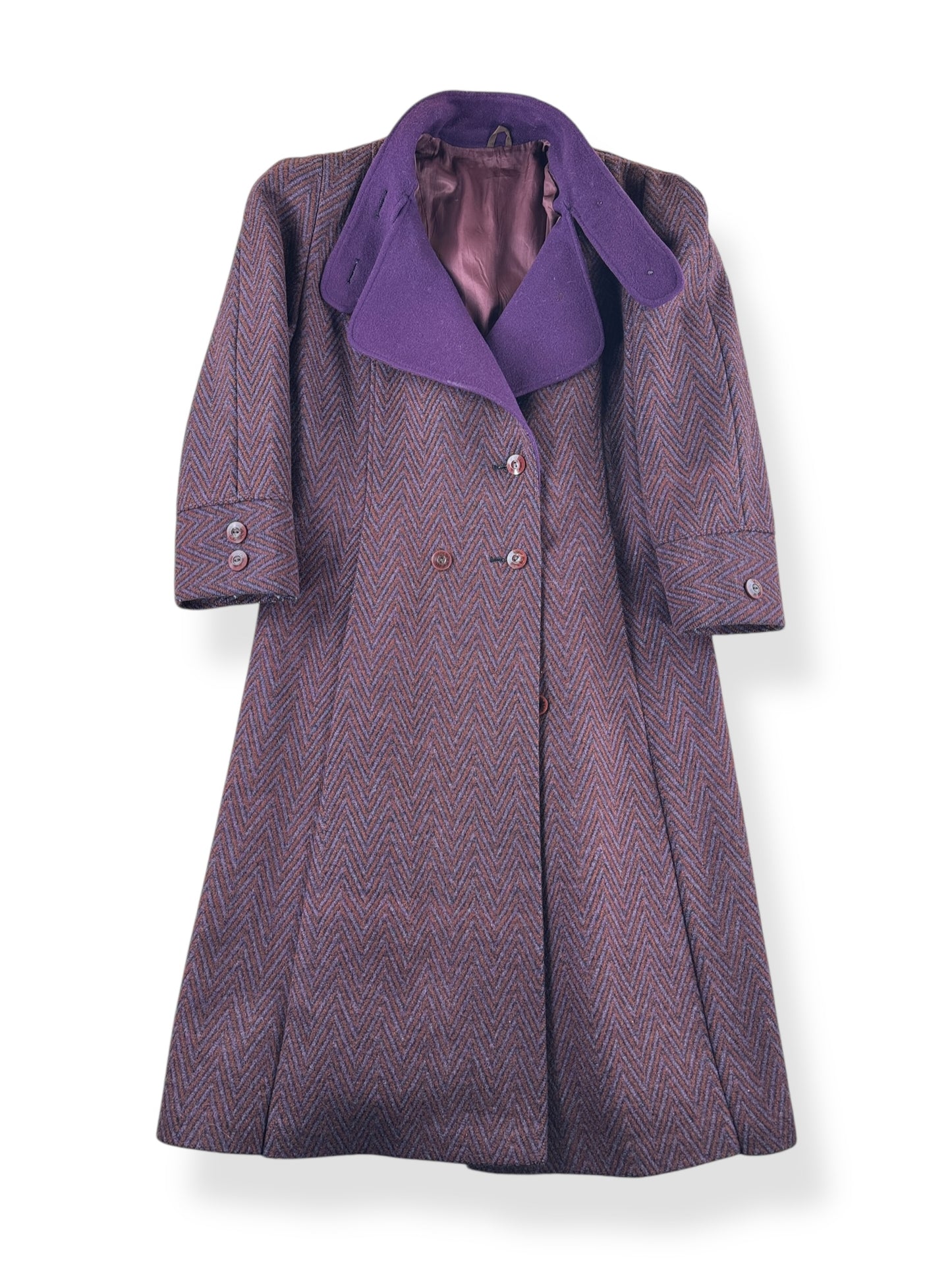 Front of Vintage 70s Russian Wool Coat SZ L