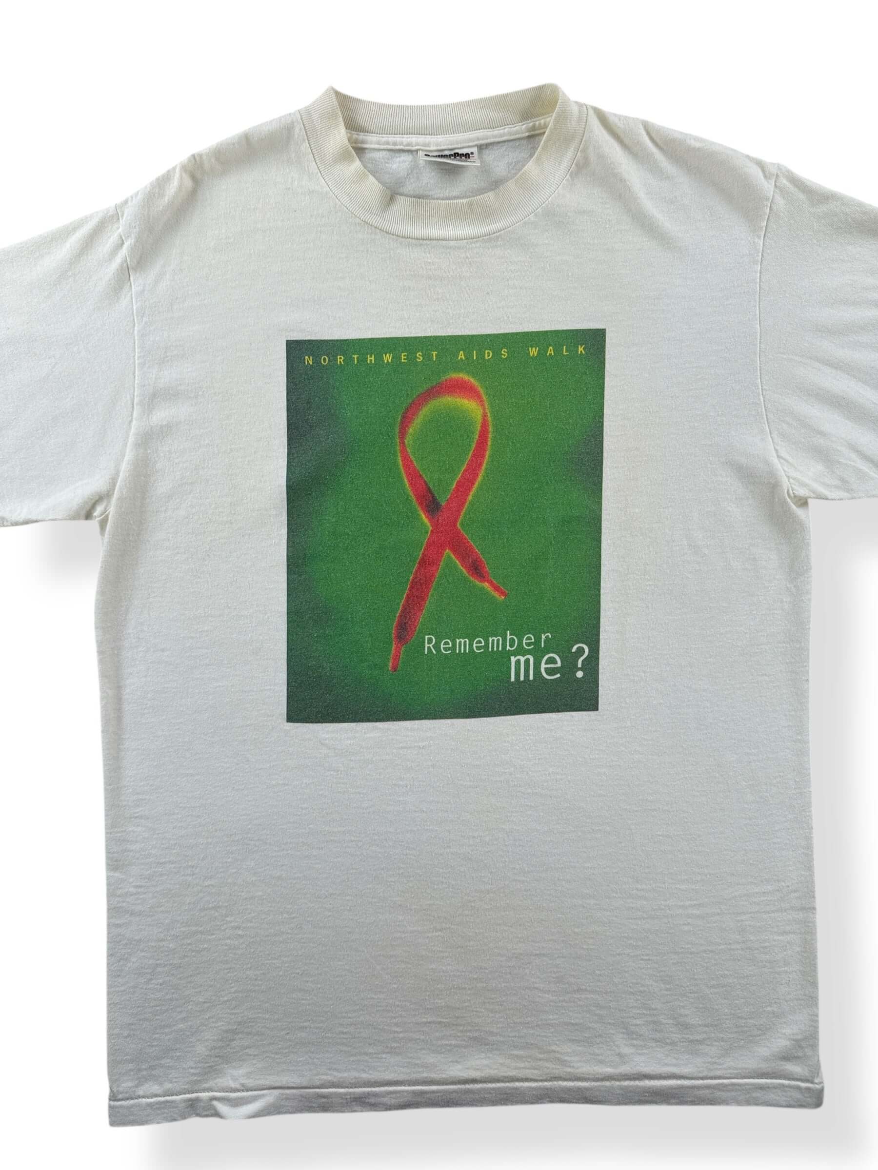 Front Close Up of Vintage AIDS Walk Tee SZ M
