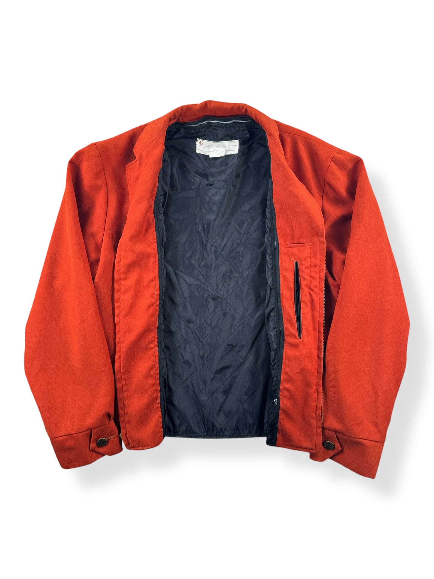 Inside on Vintage Orange Gabardine Jacket SZ 42