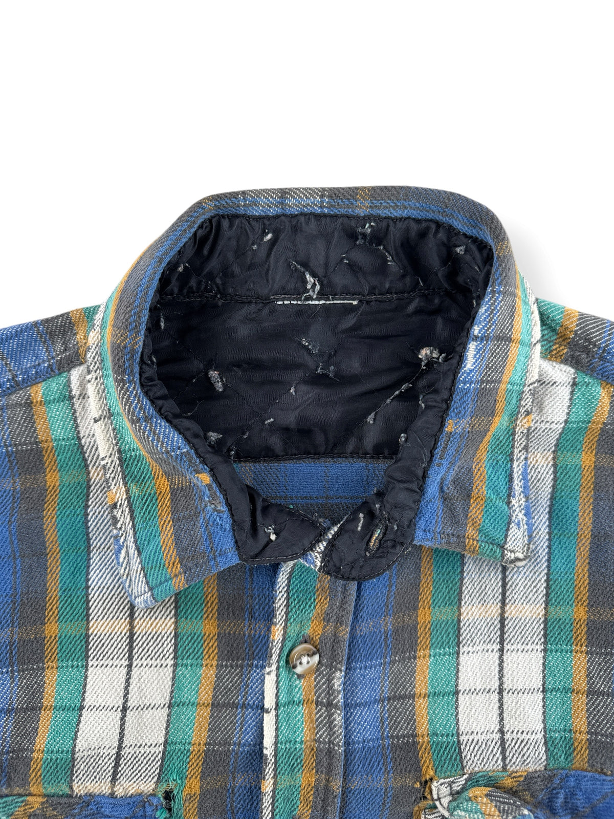 Collar on Vintage 80s Thrashed Cotton Flannel SZ XL