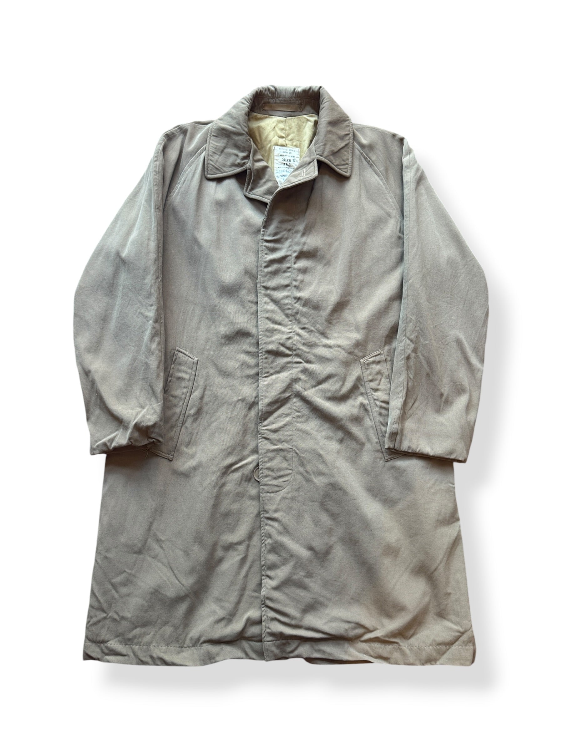 Front of Vintage Wool Gabardine Trench Coat SZ L