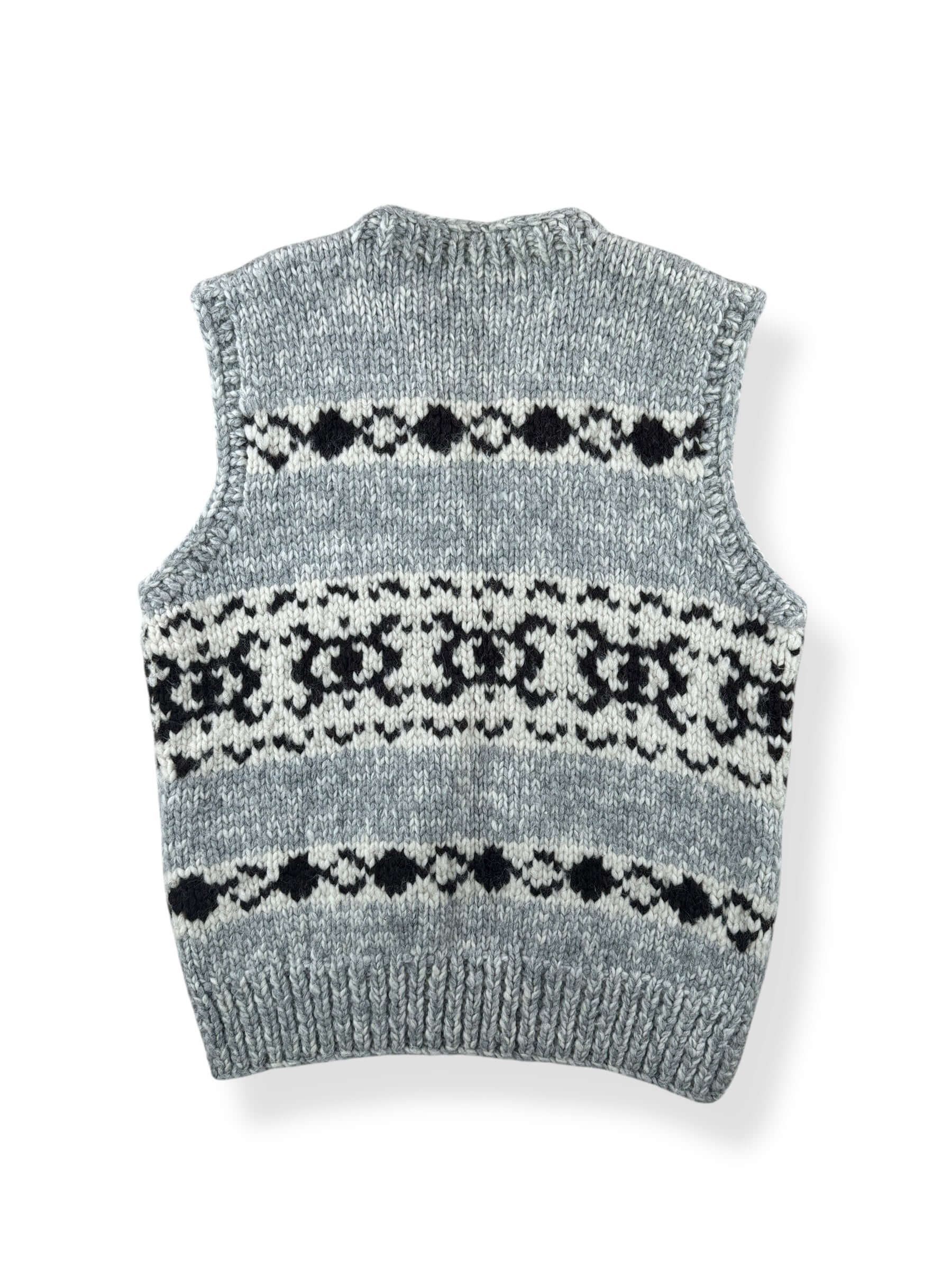 Back of Vintage Cowichan Style Vest SZ M