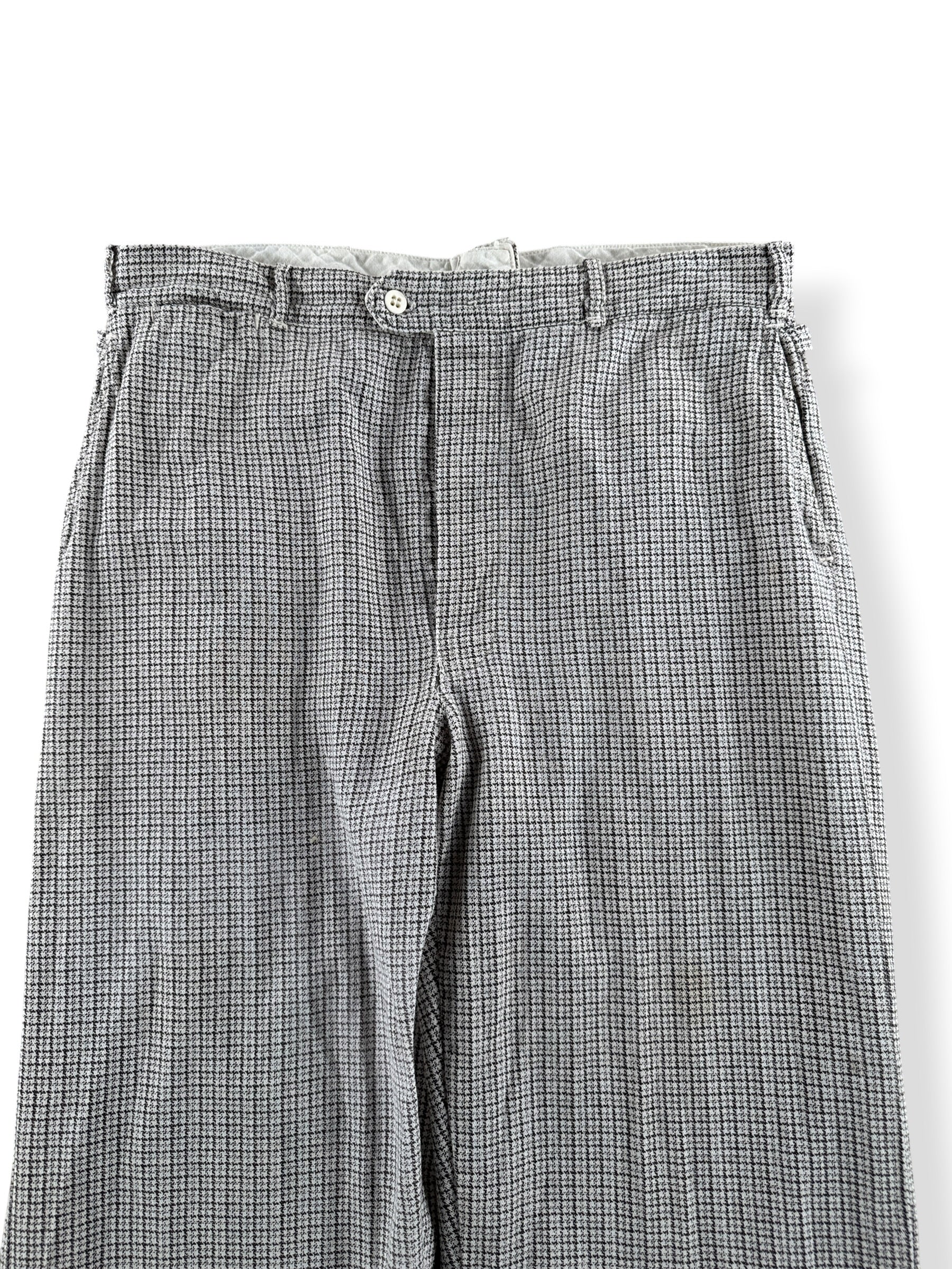 Waist on Vintage 40s Plaid Cotton Side Cinch Trousers W34