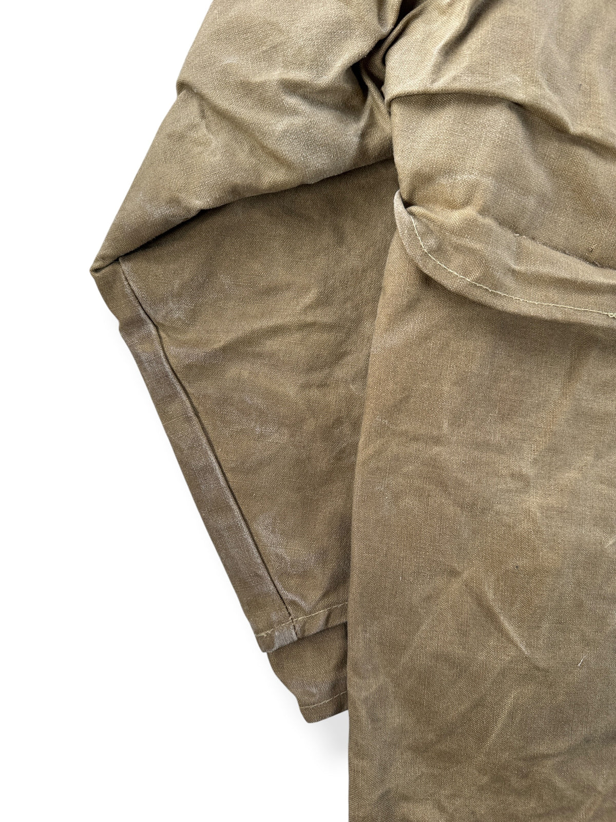 Ware on back of sleeve of Vintage Filson Double Tin Jacket SZ L