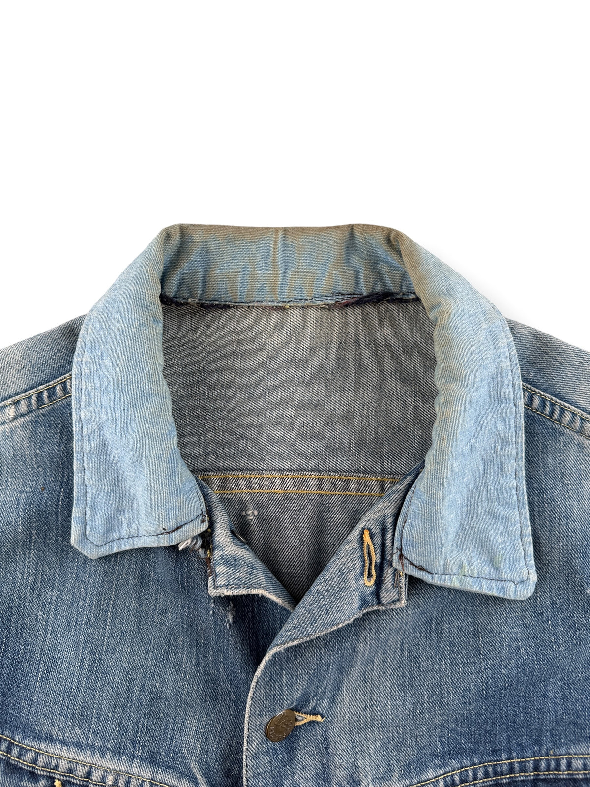 Replaced collar on Vintage 1960s Distressed Lee Riders Vest SZ M