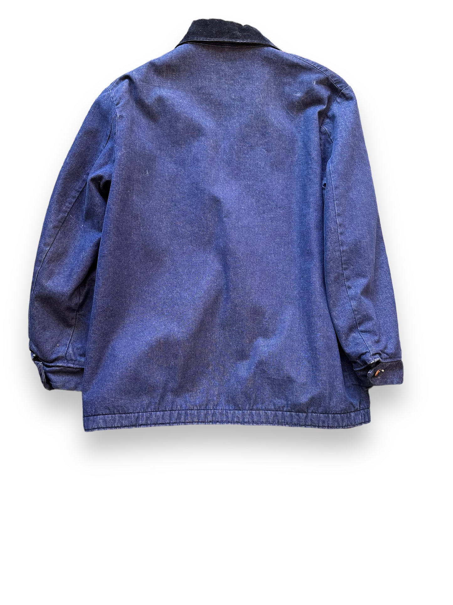 Rear View of Vintage Blanket Lined Denim Chore Coat SZ L | Vintage Denim Chore Coat | Barn Owl Vintage Seattle