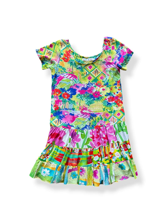 Front of Vintage Jams World Tiered Mini Dress SZ S
