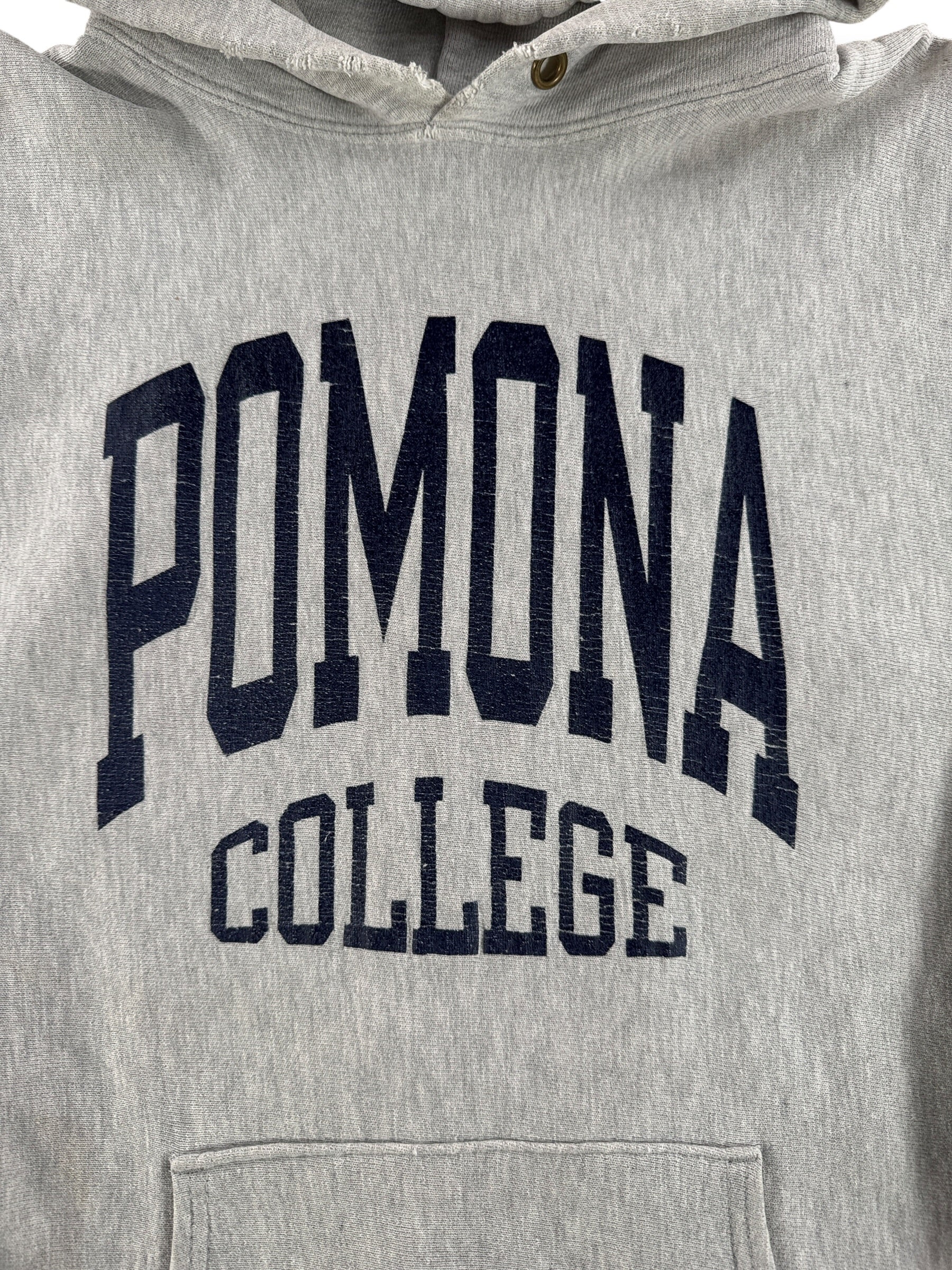 Graphic of Vintage Pomona College Champion Reverse Weave Hoodie SZ XL (Fits L)