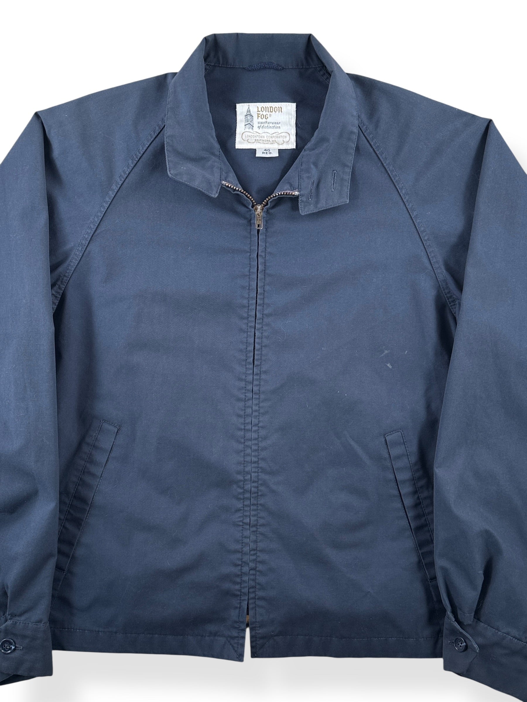 Front Close Up of Vintage London Fog Harrington Jacket SZ 40