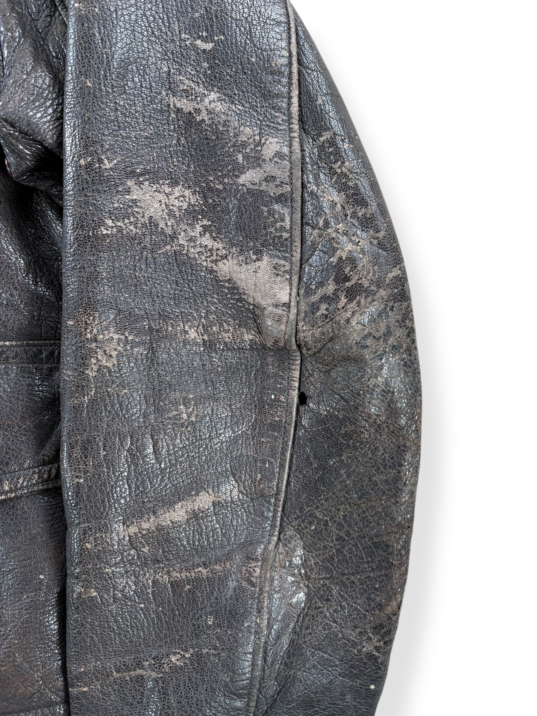 Worn Sleeve on Vintage 40s Era G-1 Leather Flight Jacket SZ M AS IS