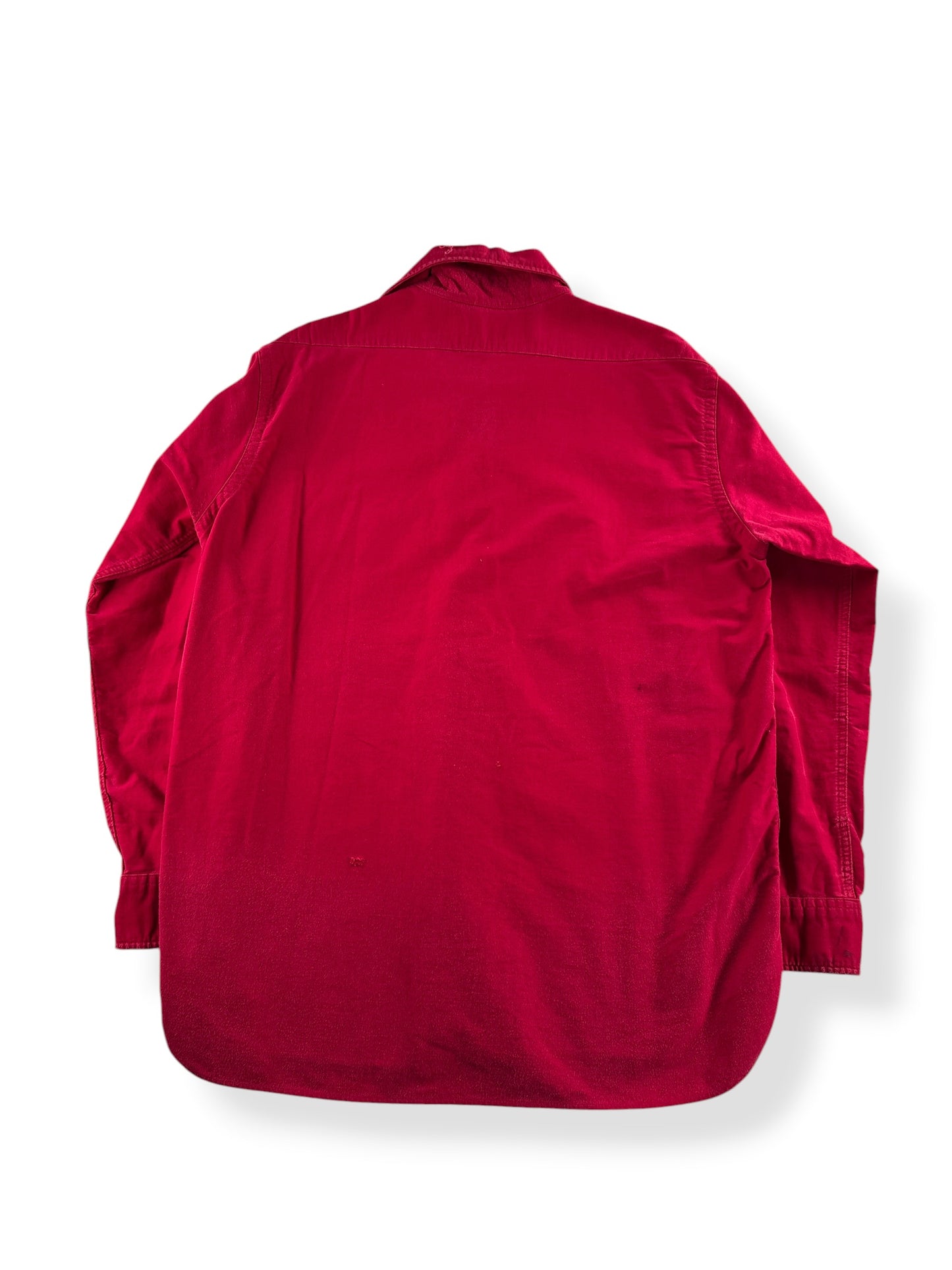 Back of Vintage 1960s LL Bean Script Era Chamois Cloth Shirt