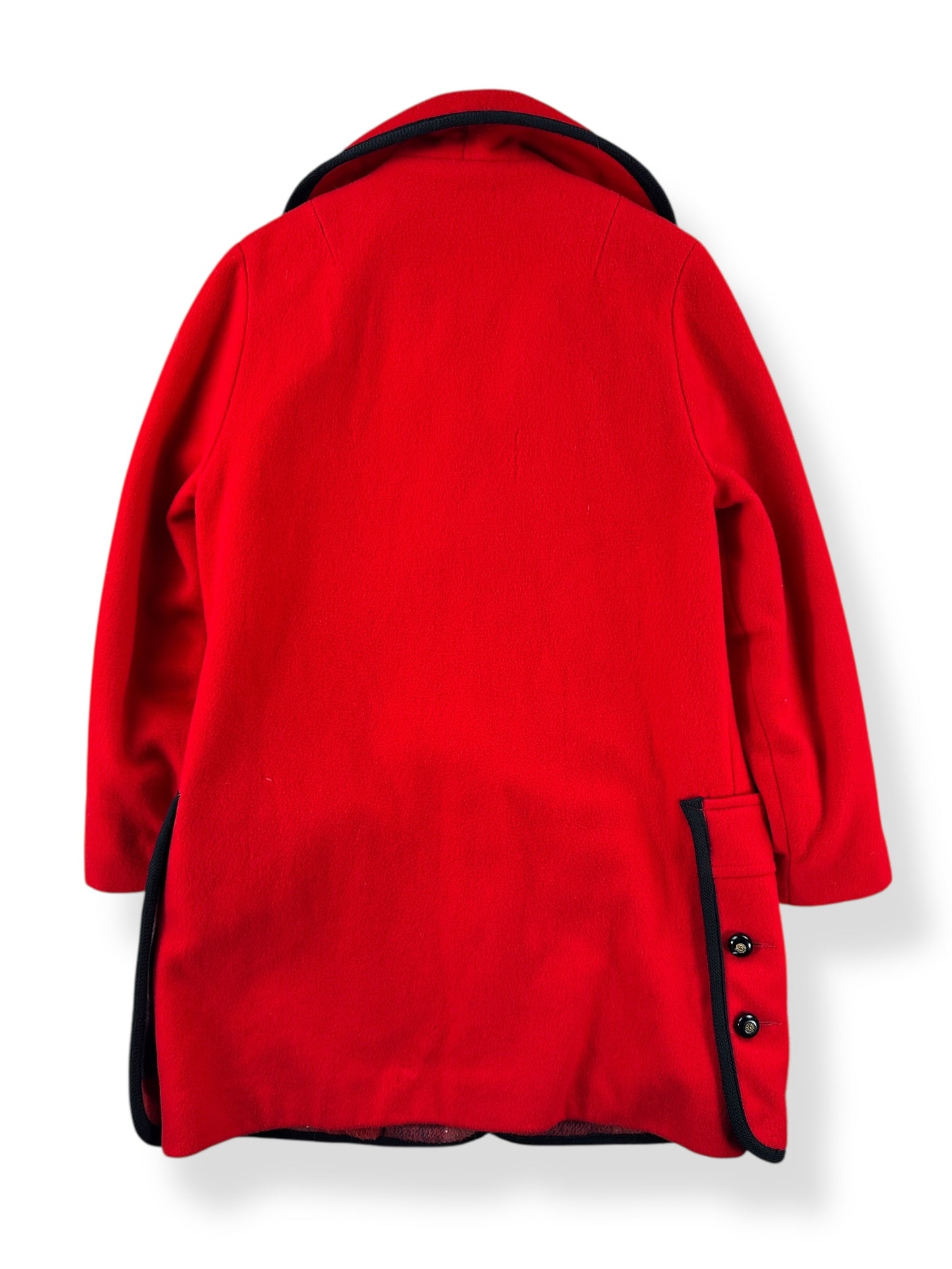 Back view of Vintage 80s Red Penguin Wool Coat SZ 10