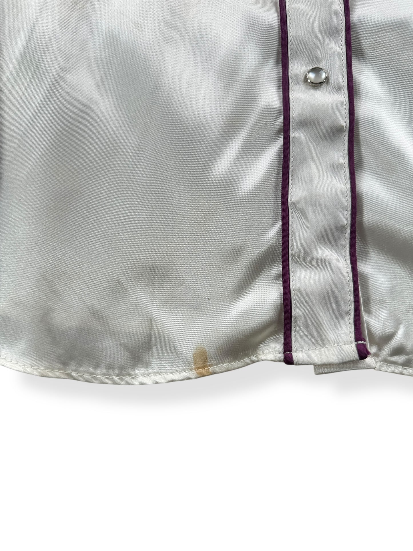 Stain on Vintage Satin Tem Tex Two Tone Pearlsnap SZ S