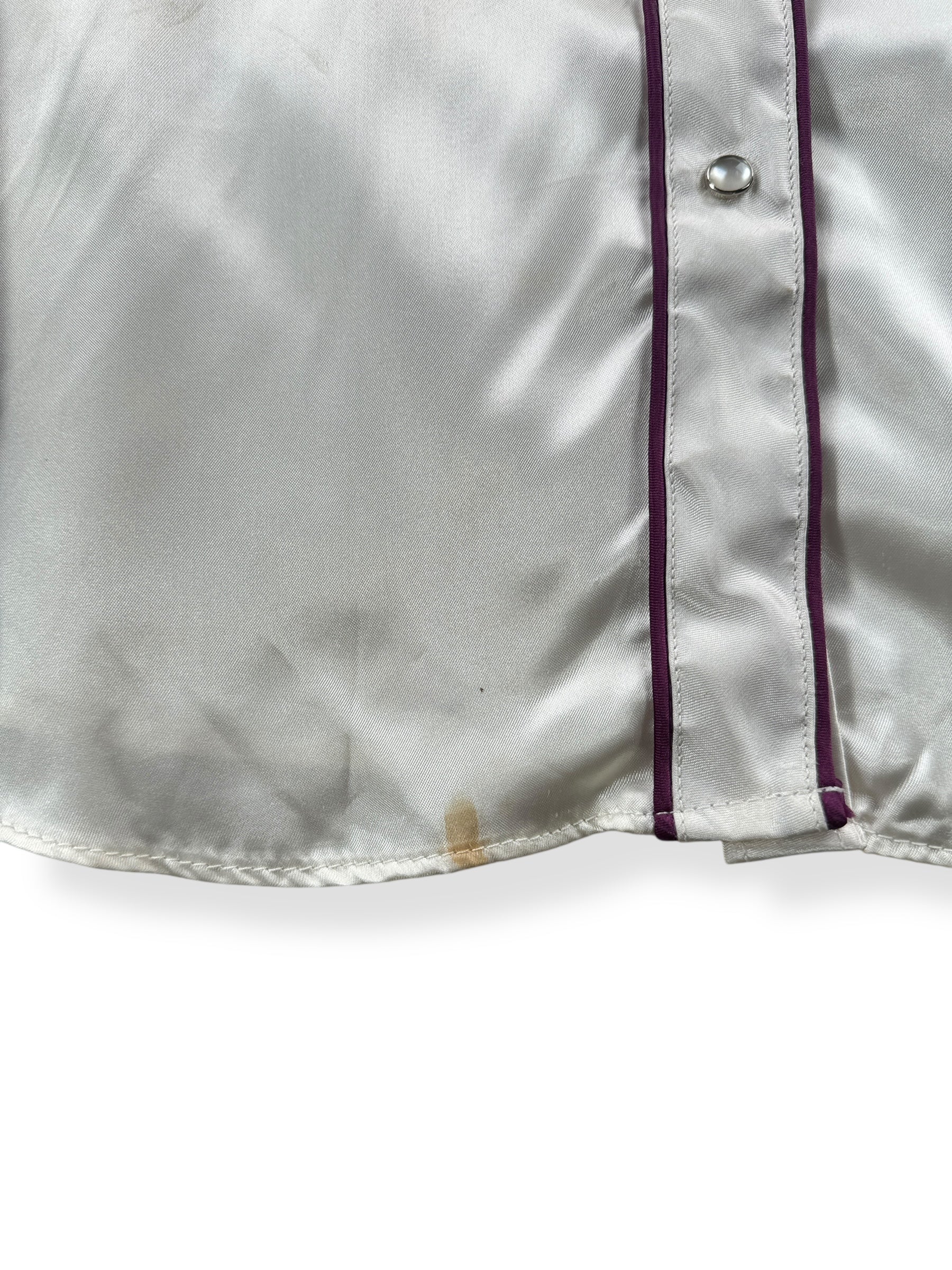 Stain on Vintage Satin Tem Tex Two Tone Pearlsnap SZ S