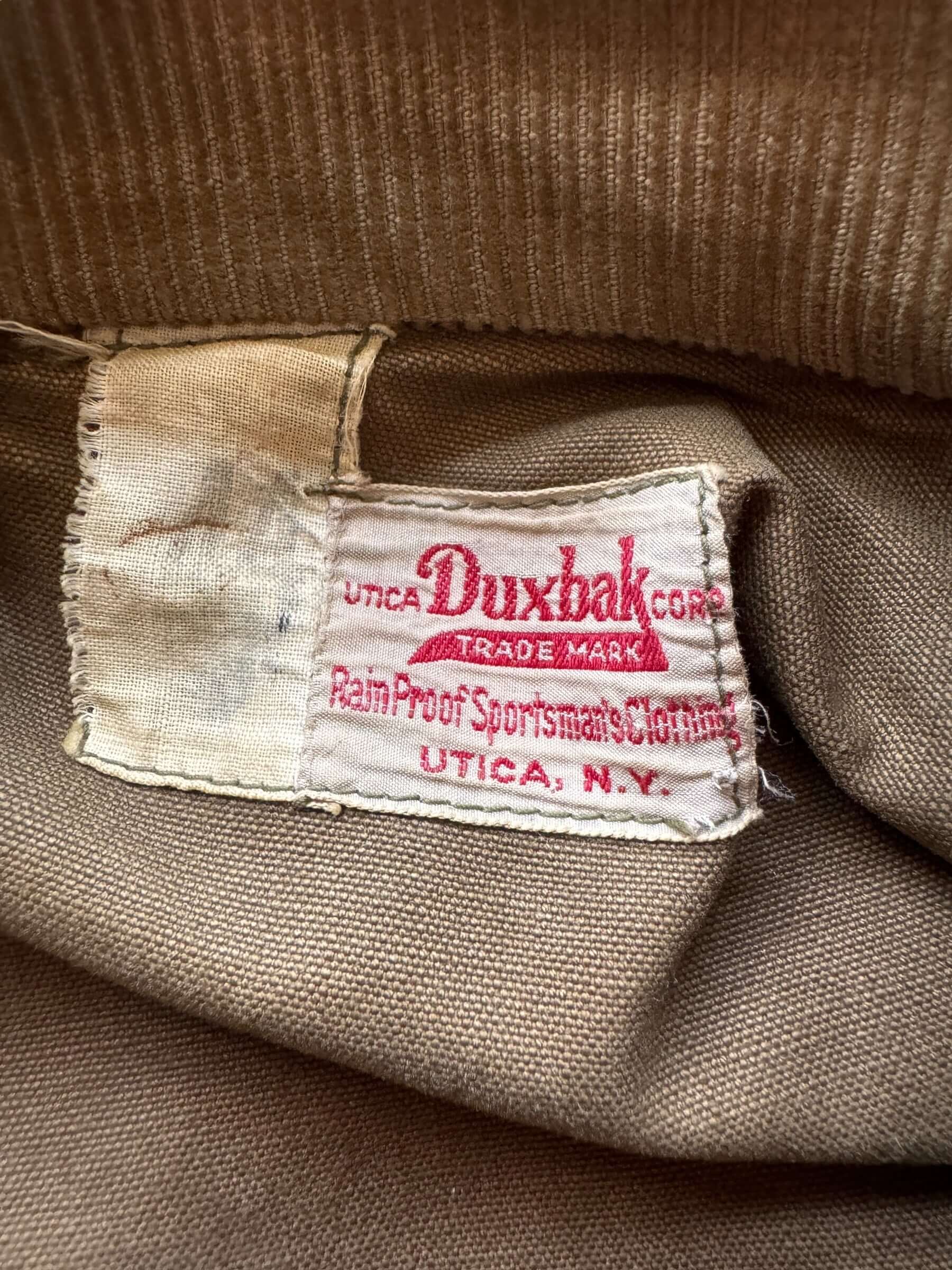 Tag View o fVintage Duxbak Hunting Jacket SZ 44