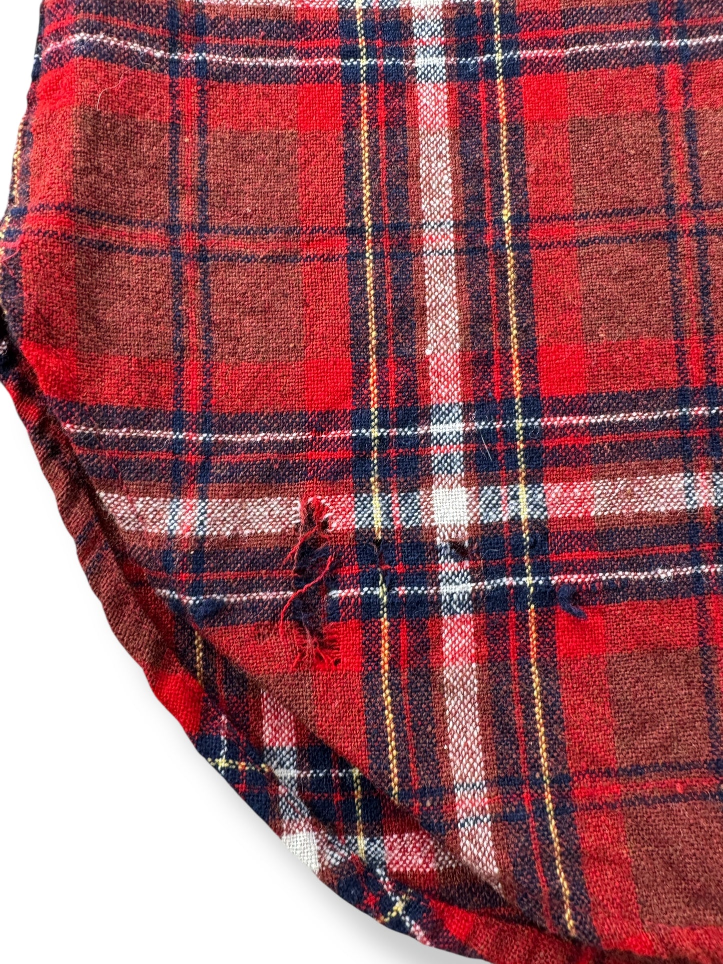 Hole on Vintage Red Plaid Short Sleeve Pendleton Flannel SZ L