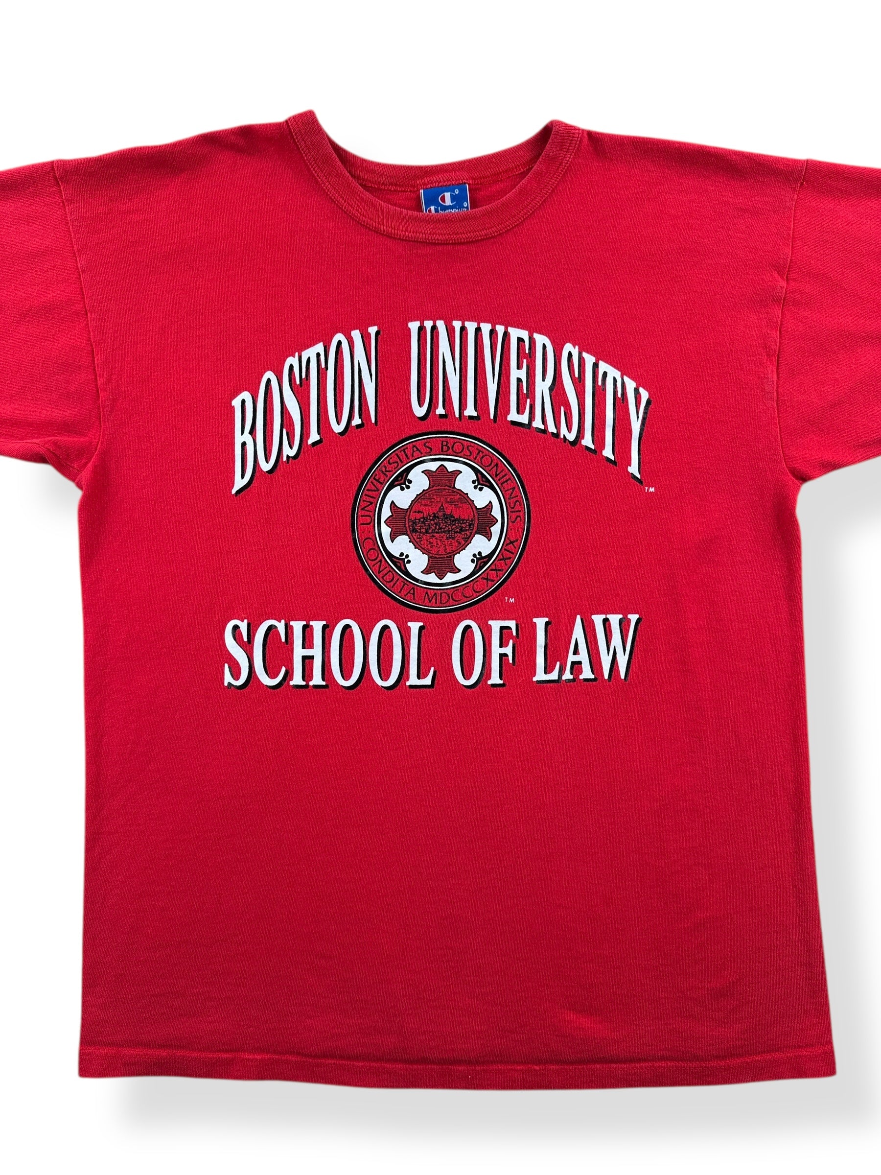 Front Close Up of Vintage BU School of Law Tee SZ XL