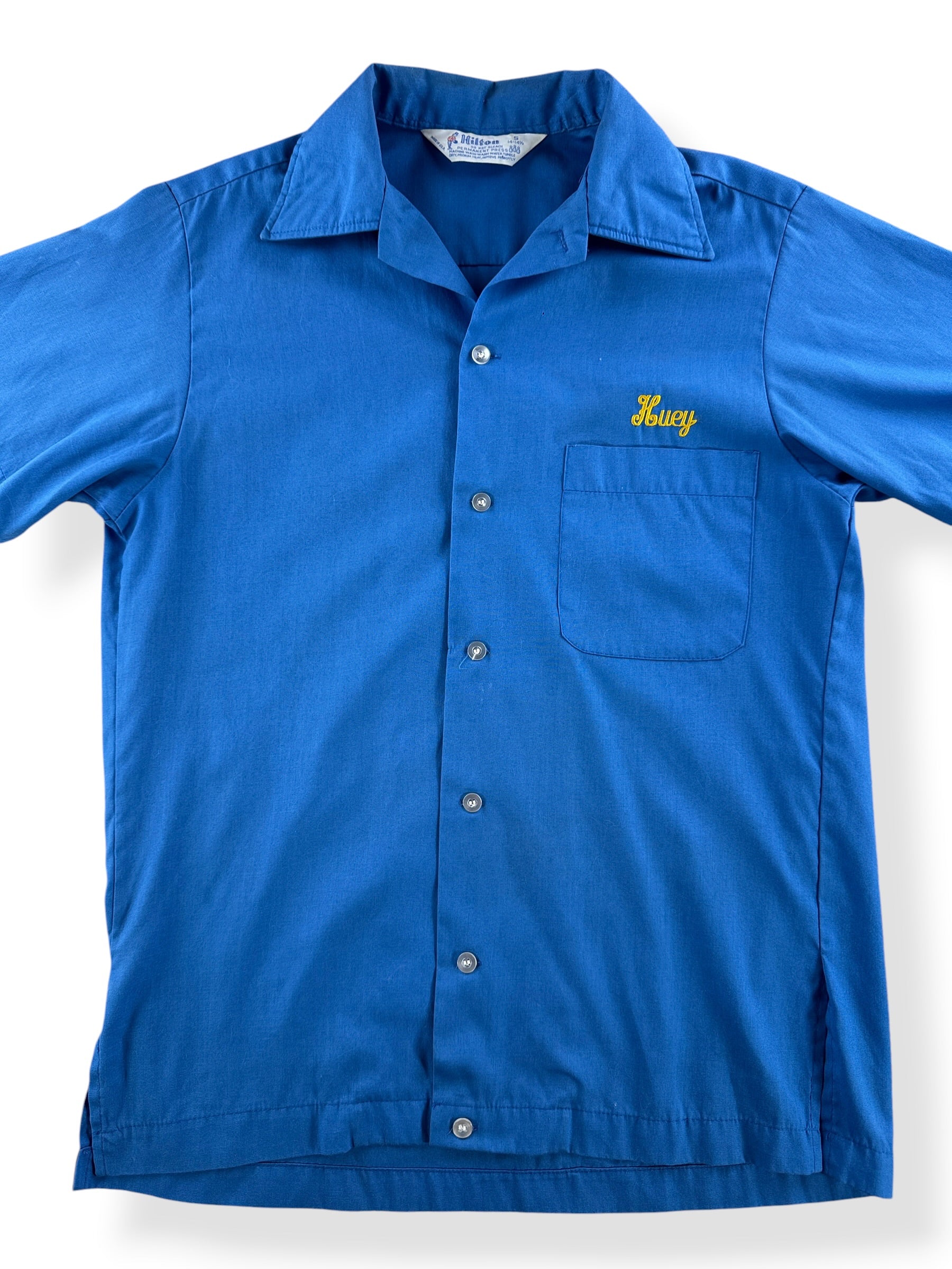 Front Close Up of Vintage Hilton Bowling Shirt SZ S