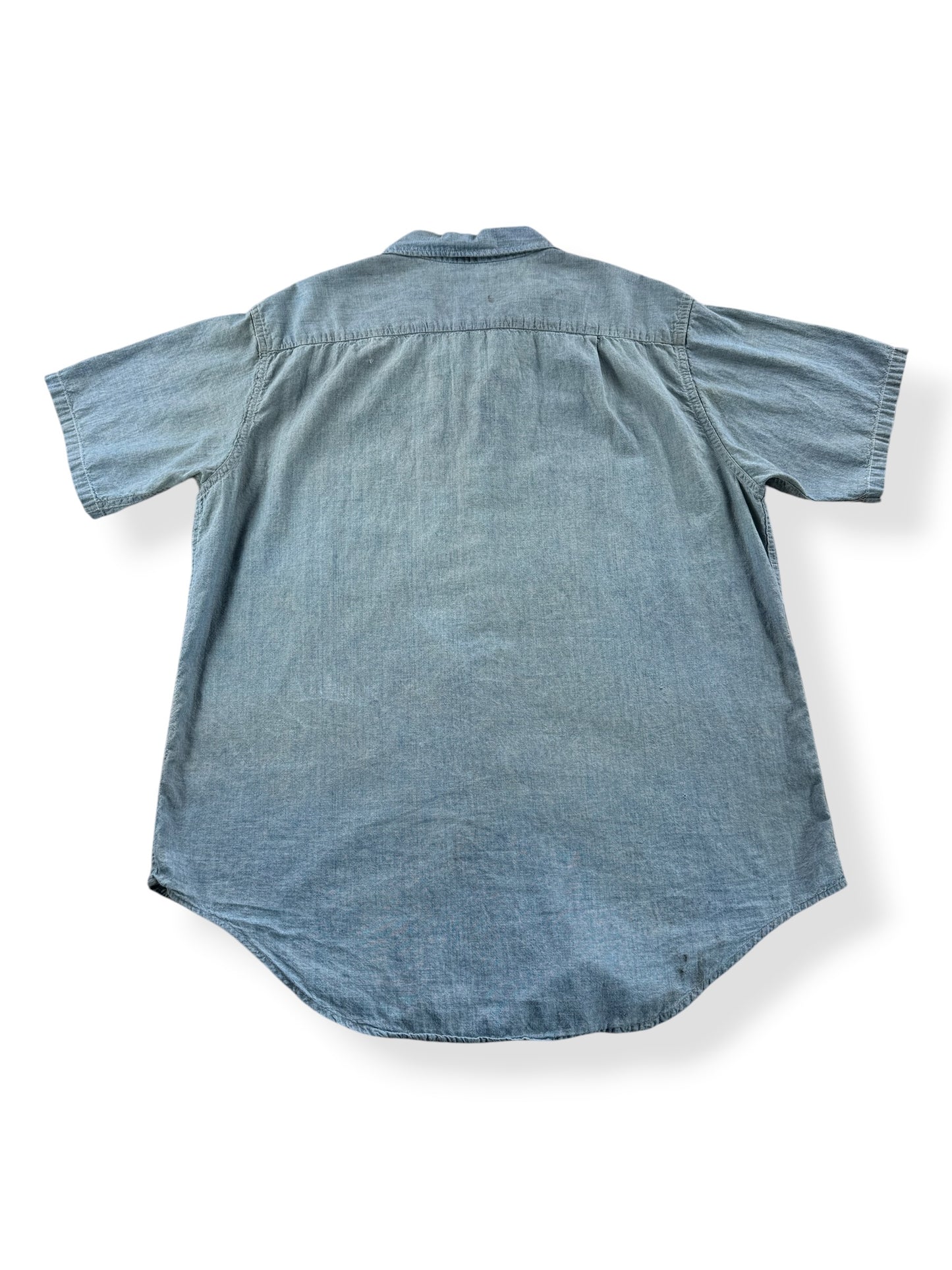 Back of Vintage 1960s Big Mac Penney's Sanforized Chambray Shirt SZ XL