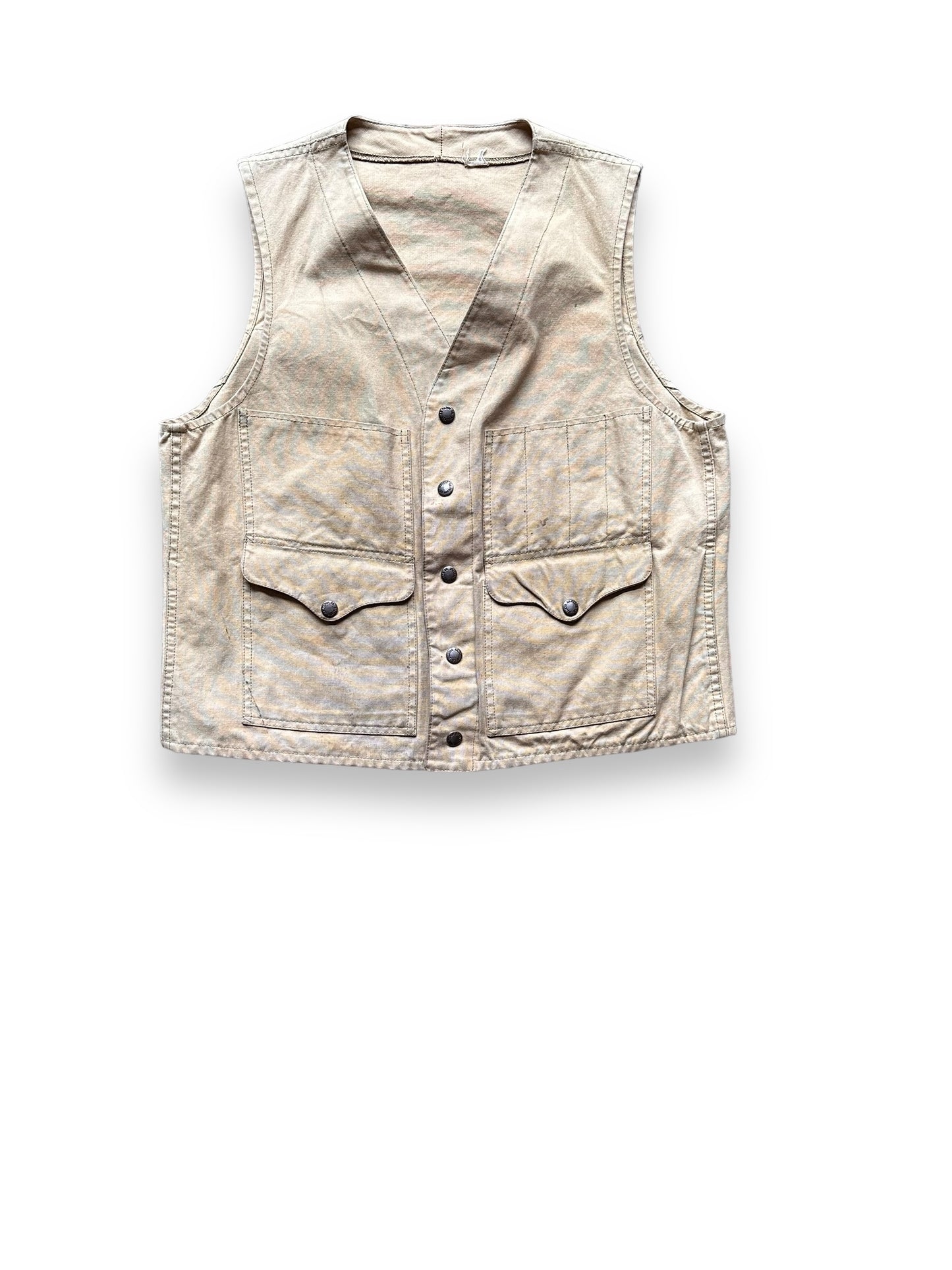 Front View of Vintage Filson Tin Cloth Vest SZ M | Vintage Filson Clothing Seattle | Barn Owl Vintage