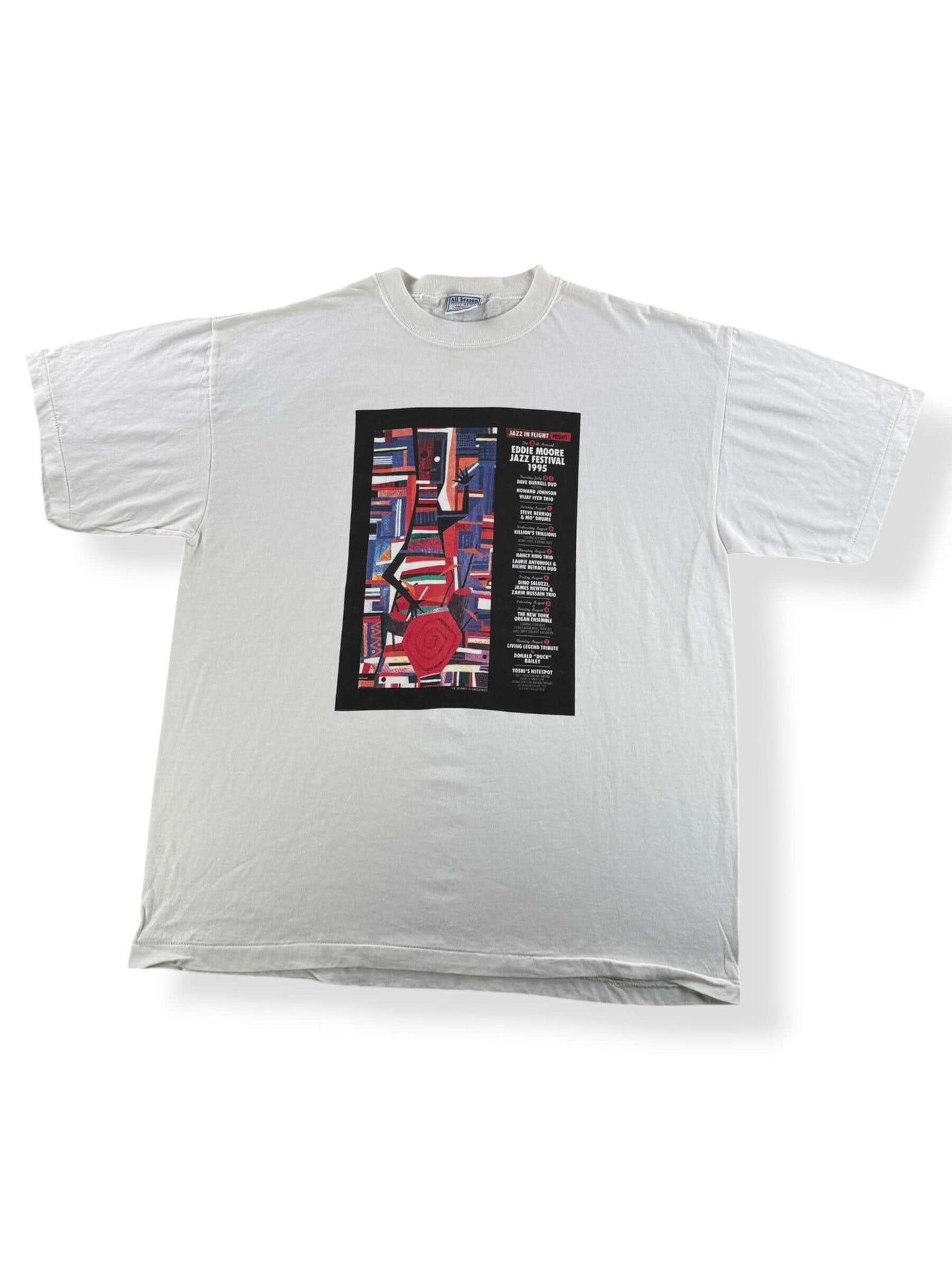Front of Vintage 1995 Eddie Moore Jazz Festival Tee SZ XL