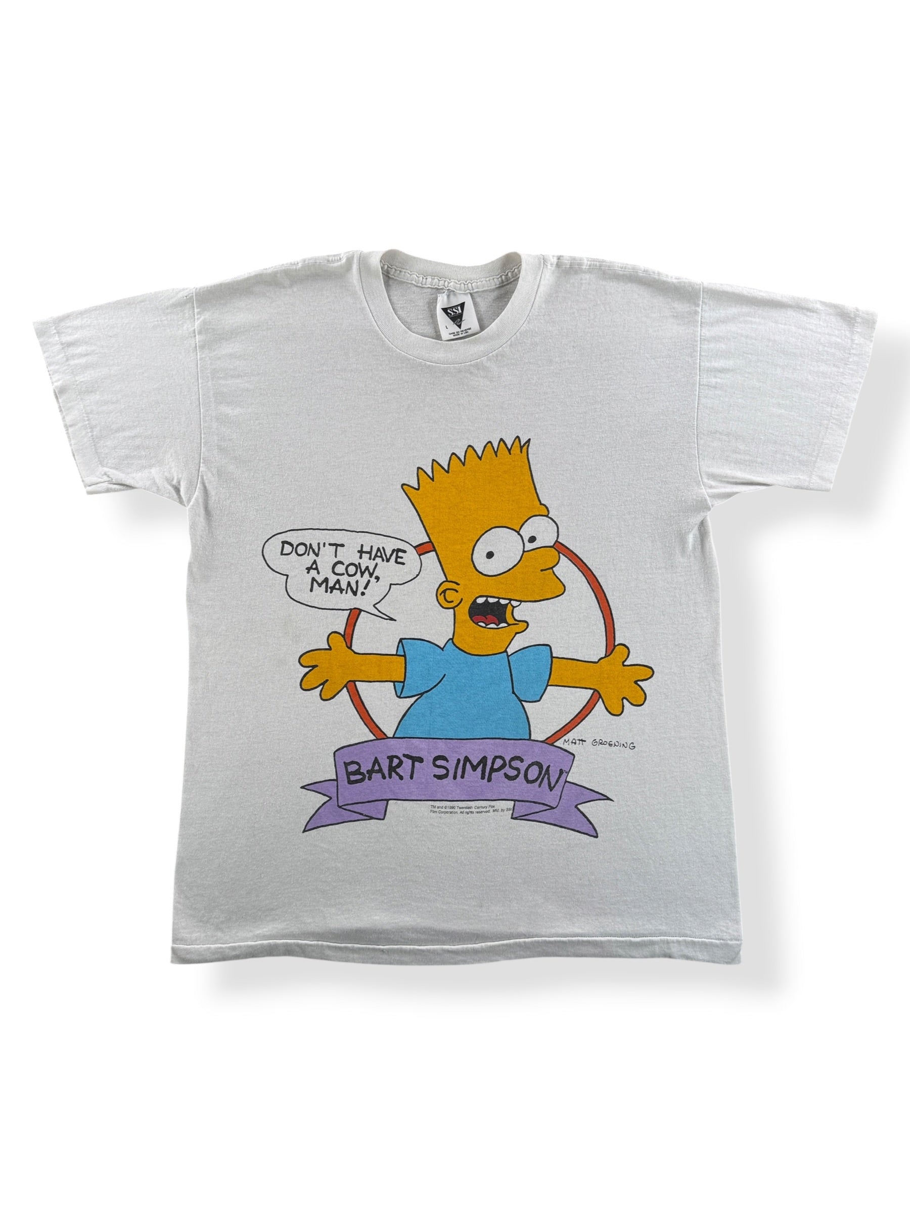 Front of Vintage Bart Simpson I Don't Have A Cow Tee SZ L