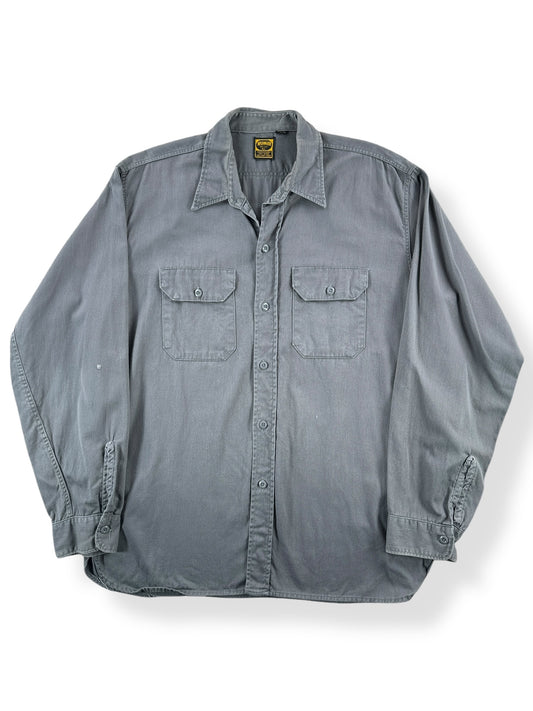 Front of Vintage Washington "Dee-Cee" Vat Dyed Grey Twill Shirt SZ L
