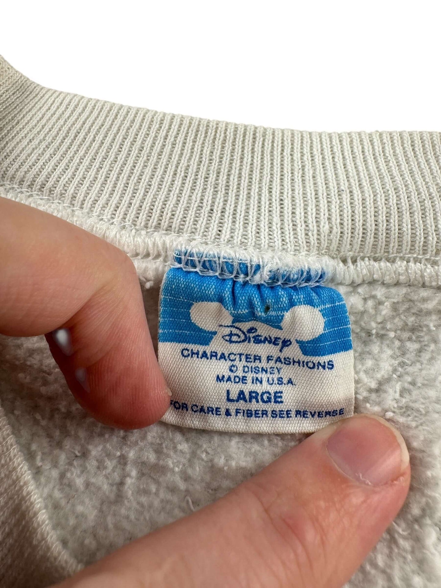 Tag on Vintage 80s Era Mickey Mouse Crewneck SZ L