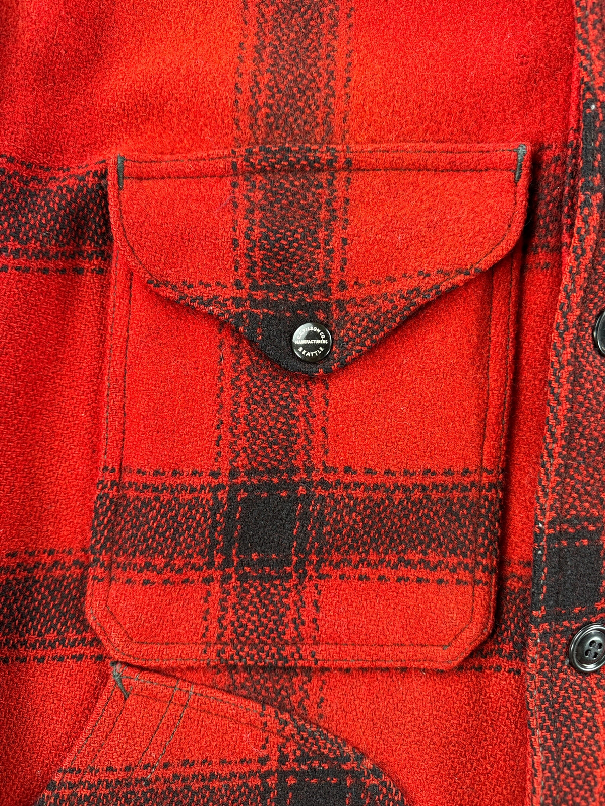 Pocket on Vintage 40s/50s Filson 75% Red Hunter Jacket SZ 38