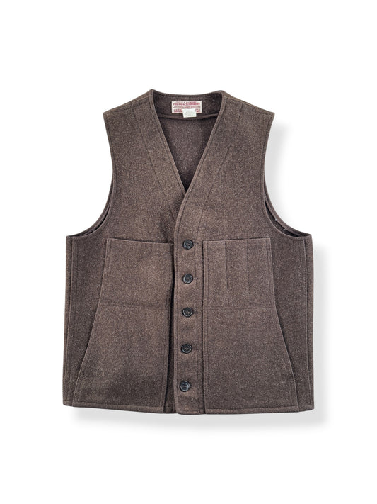 Front of Vintage Filson Brown Mackinaw Vest SZ 38