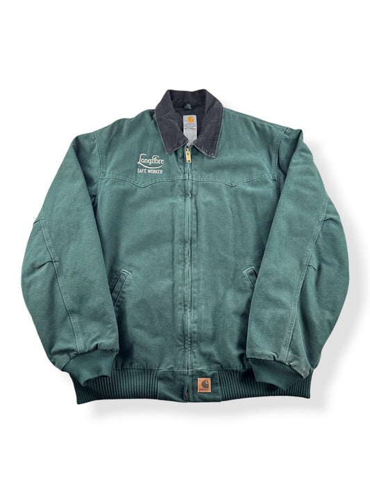 Front of Carhartt Green Santa Fe Jacket SZ XL-T