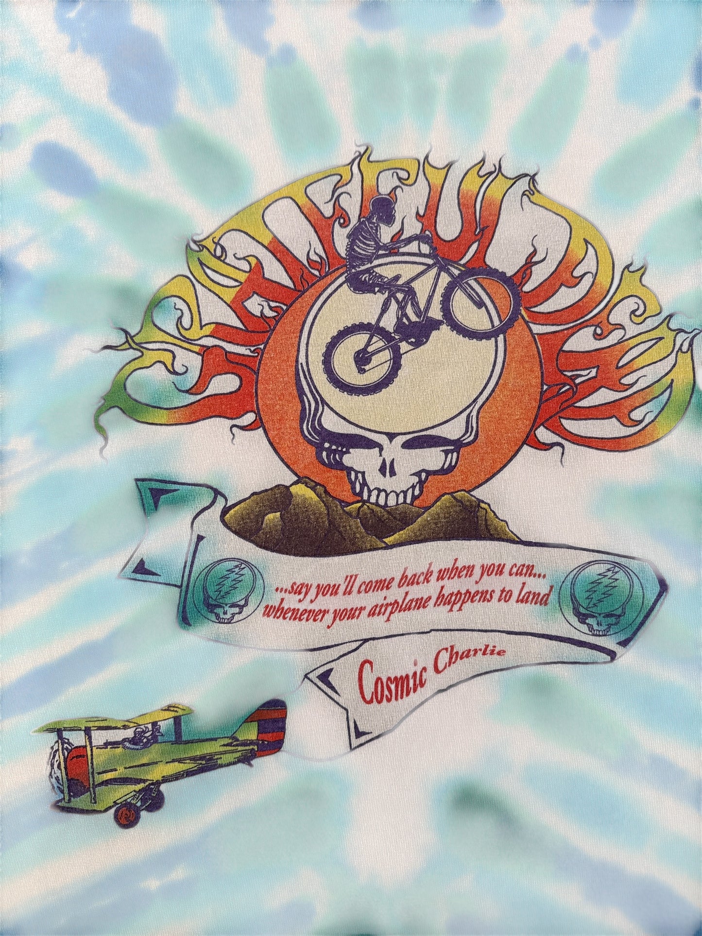 Back Graphic of Vintage Cosmic Charlie Grateful Dead Mountain Biking Tee SZ XXL