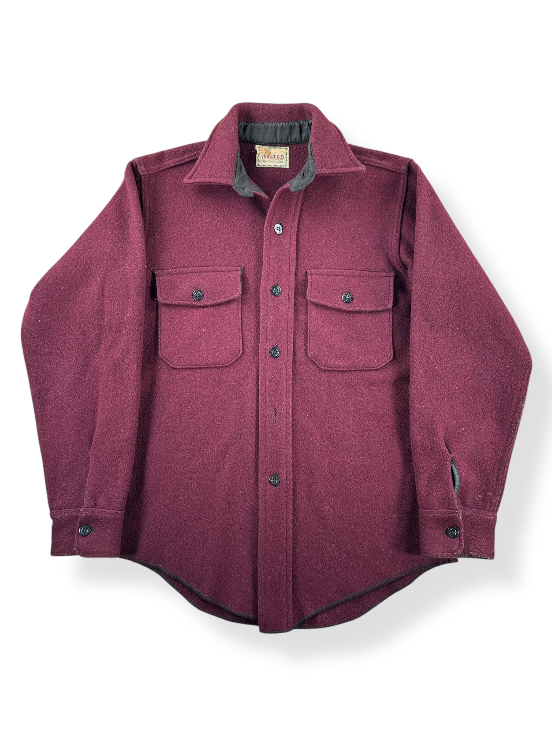 Front of Vintage Maroon CPO Top SZ M AS IS