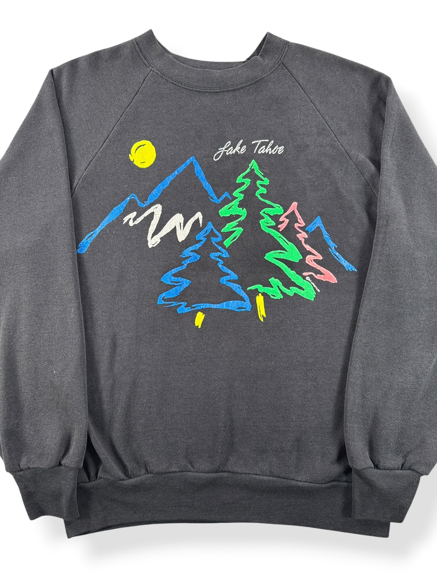 Front Close Up of Vintage Lake Tahoe Crewneck SZ M (Fits S)