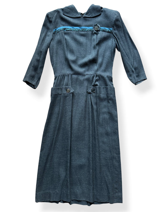 Front of Vintage Slate Knit Button Dress SZ S/M