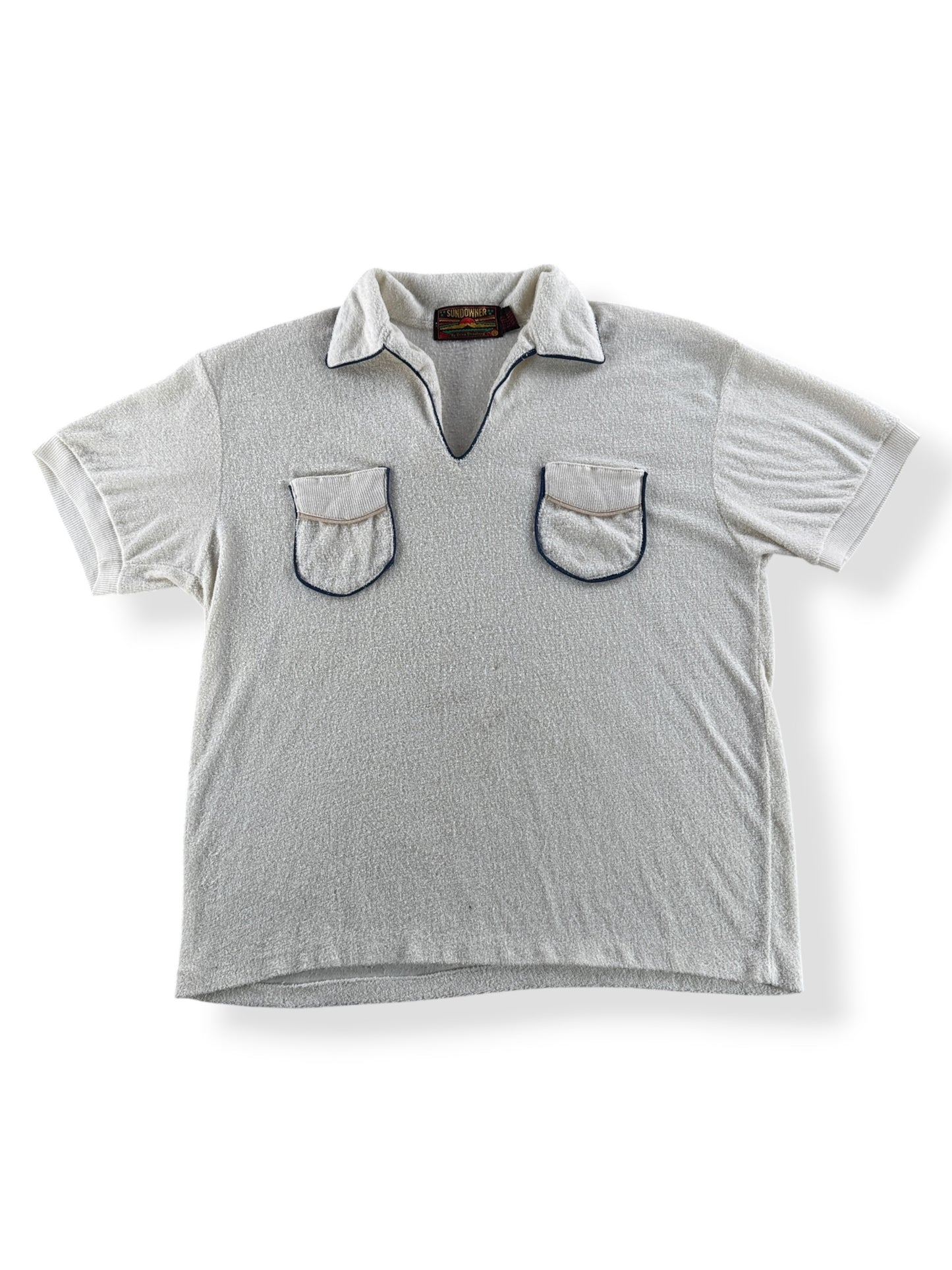 Front of Vintage 70's Sun Downer Terry Cloth Shirt SZ L