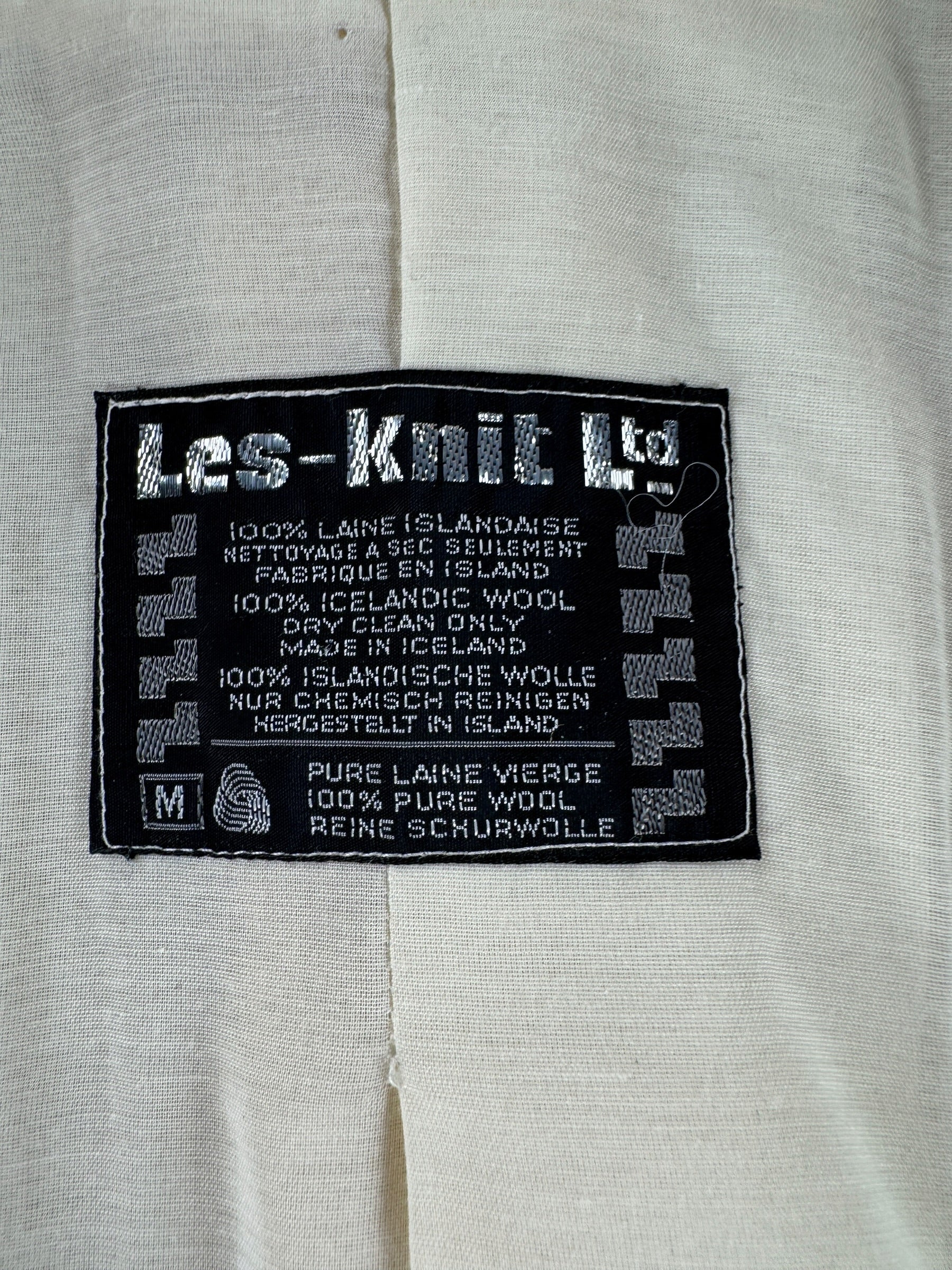 Label on Vintage Icelandic Wool Zip Up Sweater SZ M