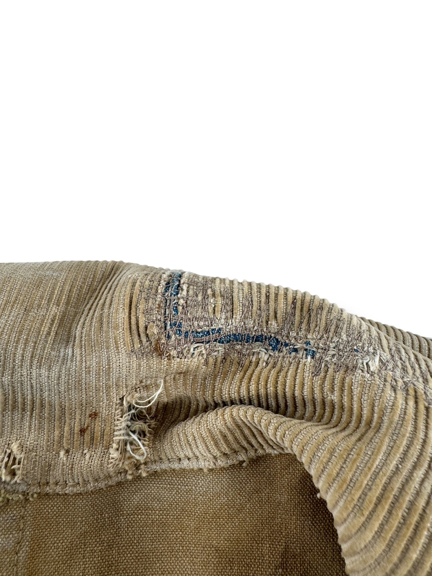 Repair on Collar of Vintage 40s Era Hunting Jacket SZ M