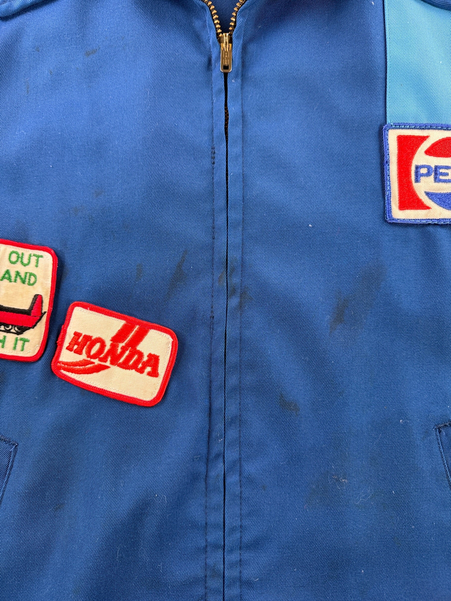 Stains on Vintage Patched Gas Station Jacket SZ M