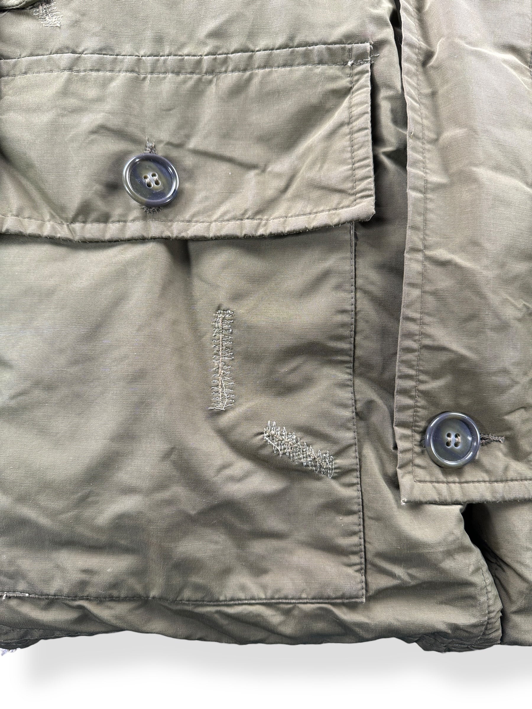 Repairs on Vintage 70s Era Eddie Bauer Down Parka w/ Fur Hood SZ M