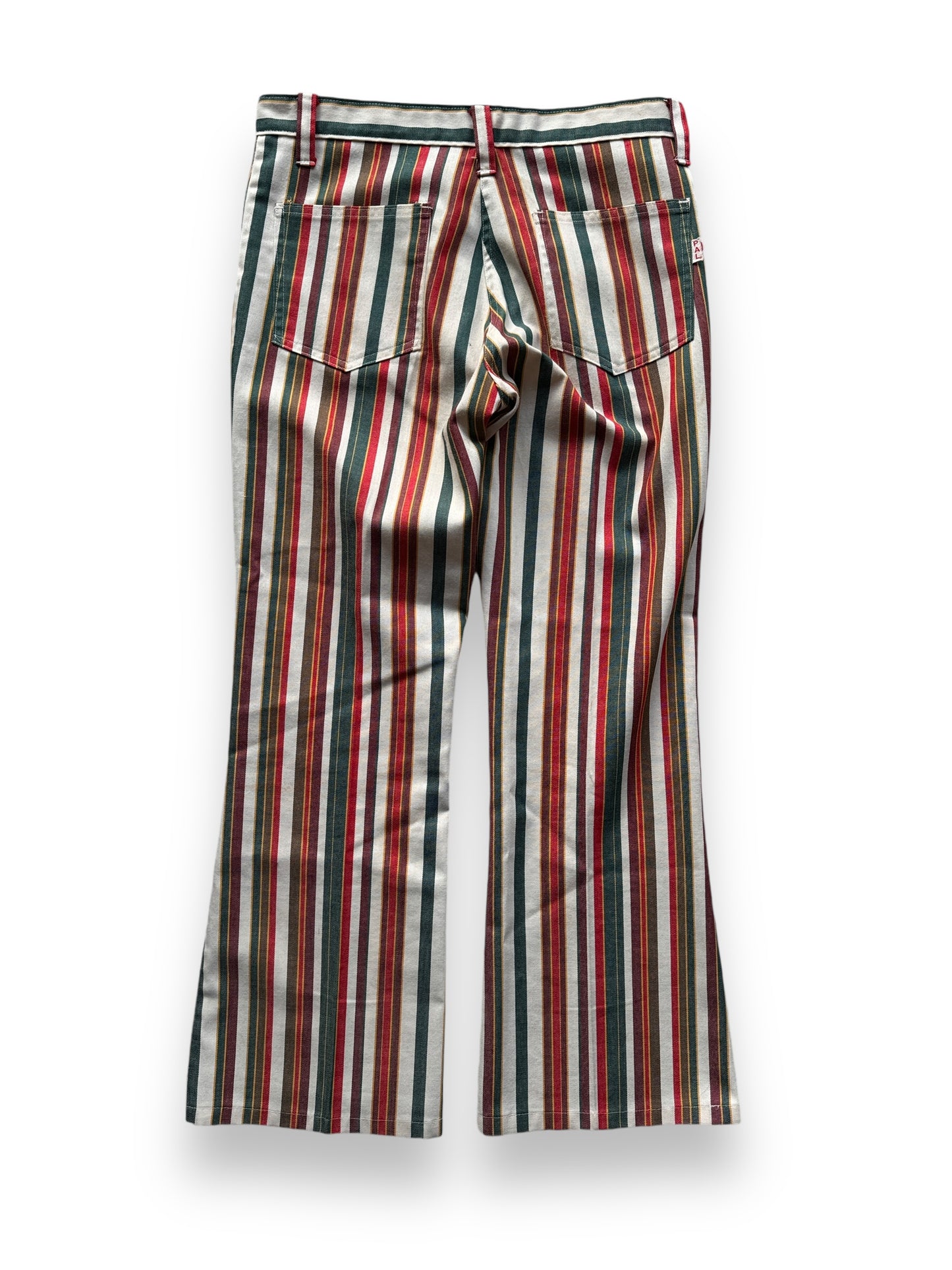 back of Vintage 70's PAL Striped Bellbottoms W32