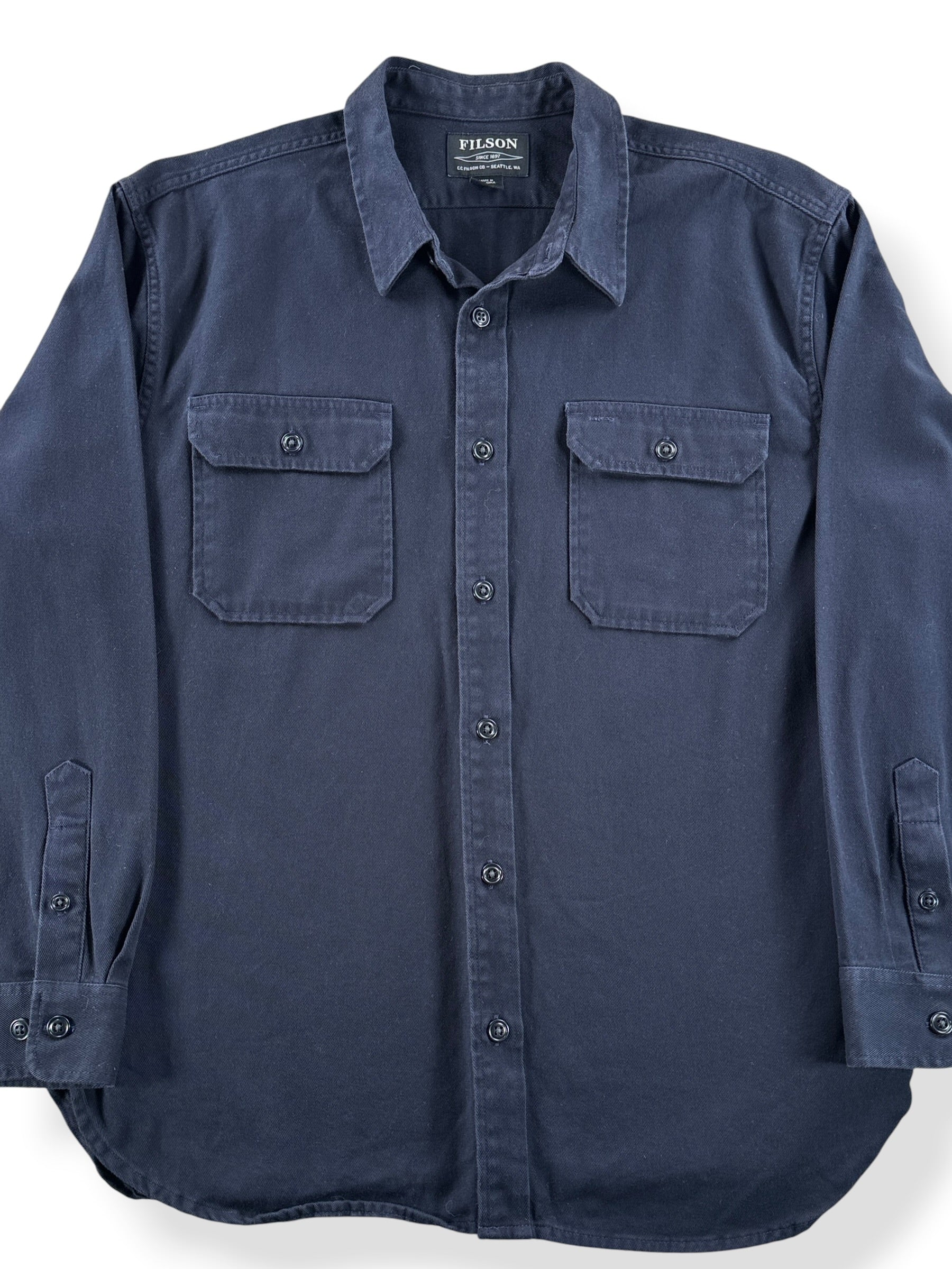 Filson 6-Oz Drill Chino Shirt Storm Navy SZ XL – The Barn Owl