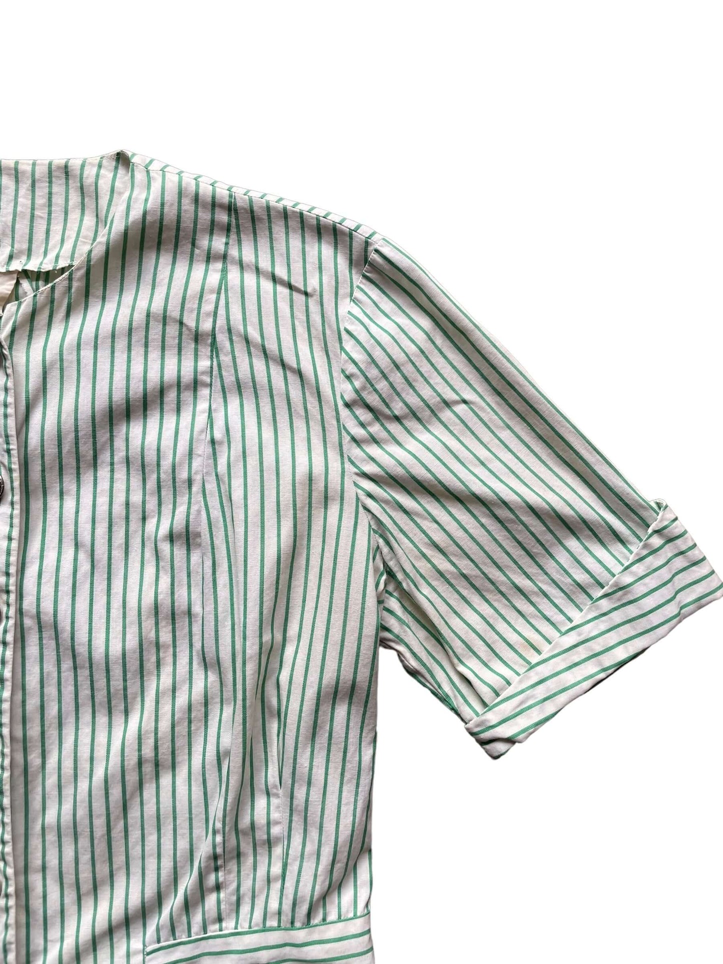 Front left sleeve of 1940s Stylerite Striped Top M